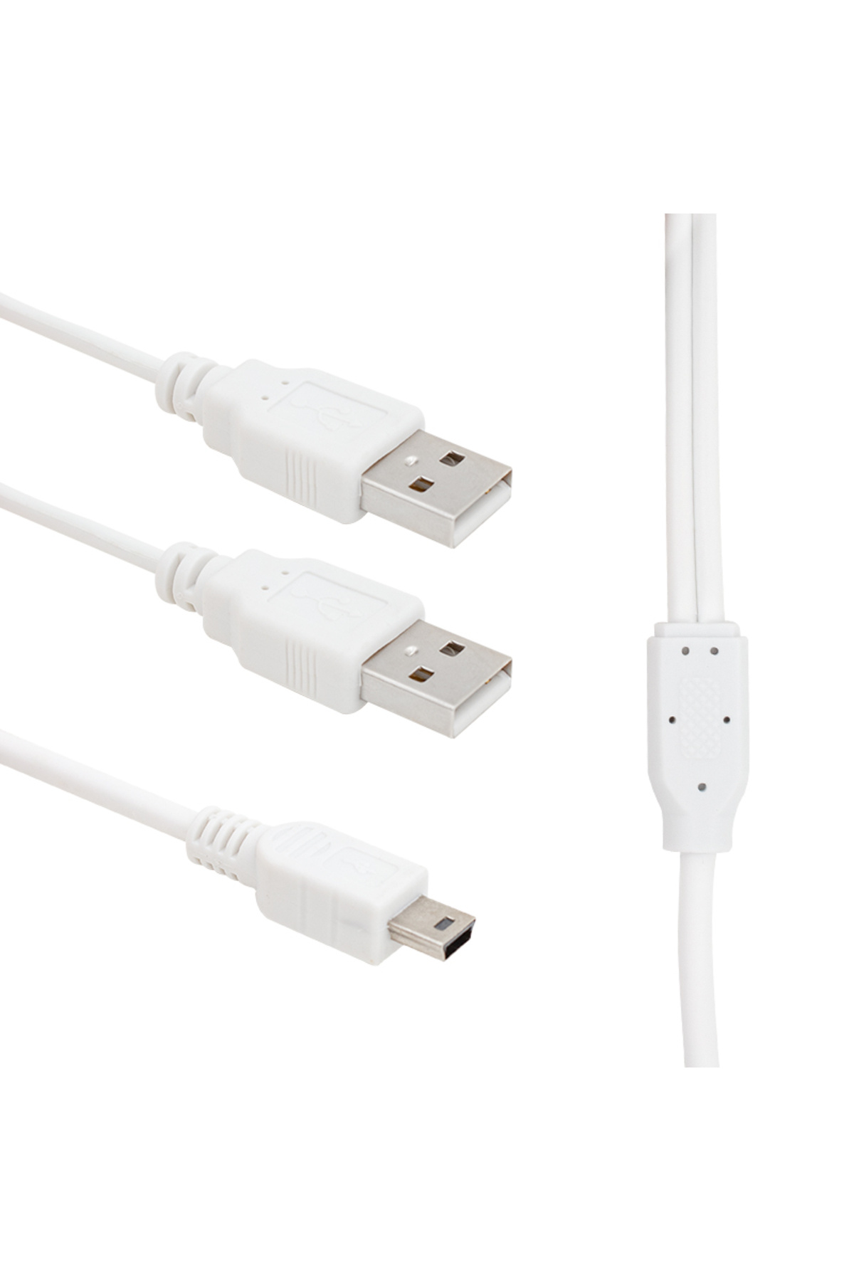 USB 2XERKEK - MİNİ USB 5 PİN (2.0V) 1.5 METRE KABLO