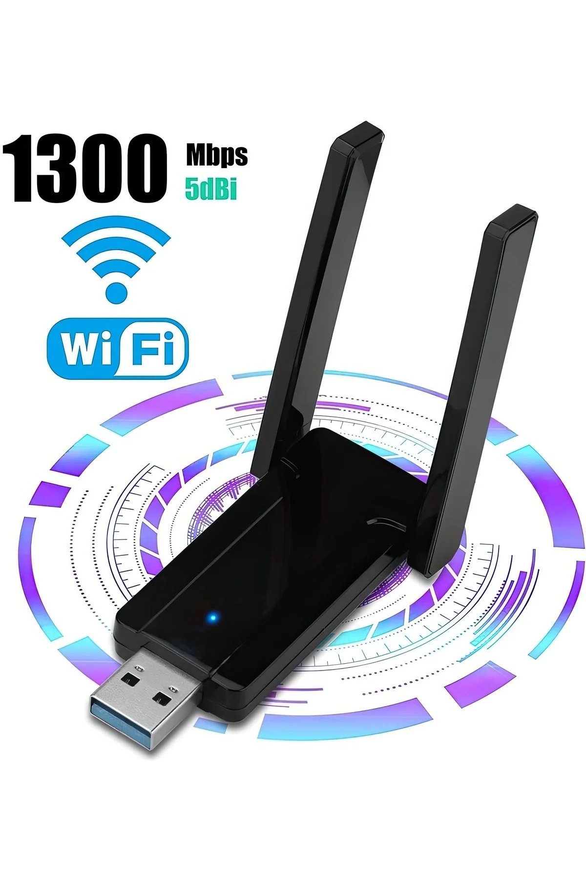 USB 3.0 Bağlantılı Çift Antenli Kablosuz AC Wi-Fi Adaptörü ile Hızlı Ağ Bağlantısı
