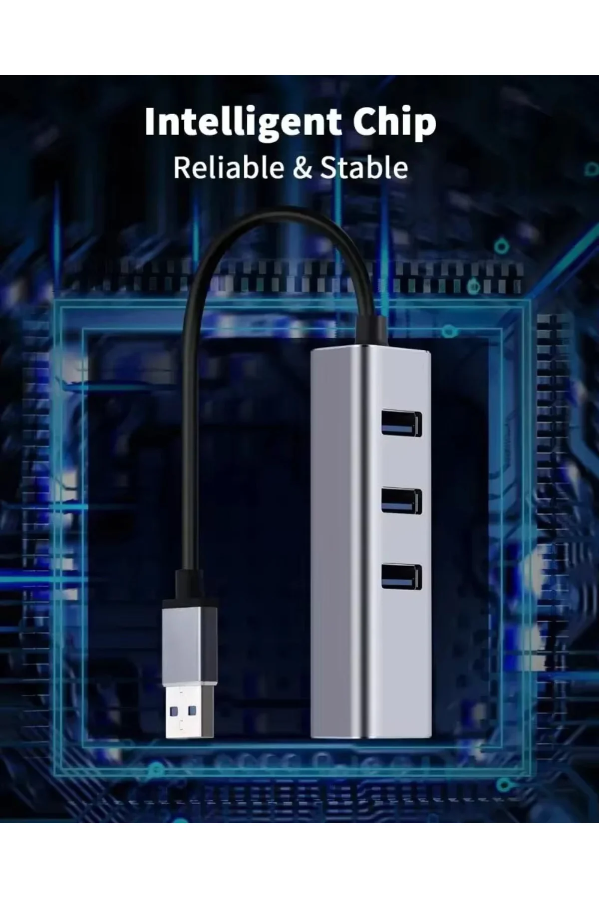 Usb 3.0 Gigabit Ethernet Adaptör + 3 Port USB 3.0 Hub – 4 in 1 Ço Usb 3.0 Gigabit Ethernet Adaptör + 3 Port USB 3.0 Hub – 4 in 1 Ço