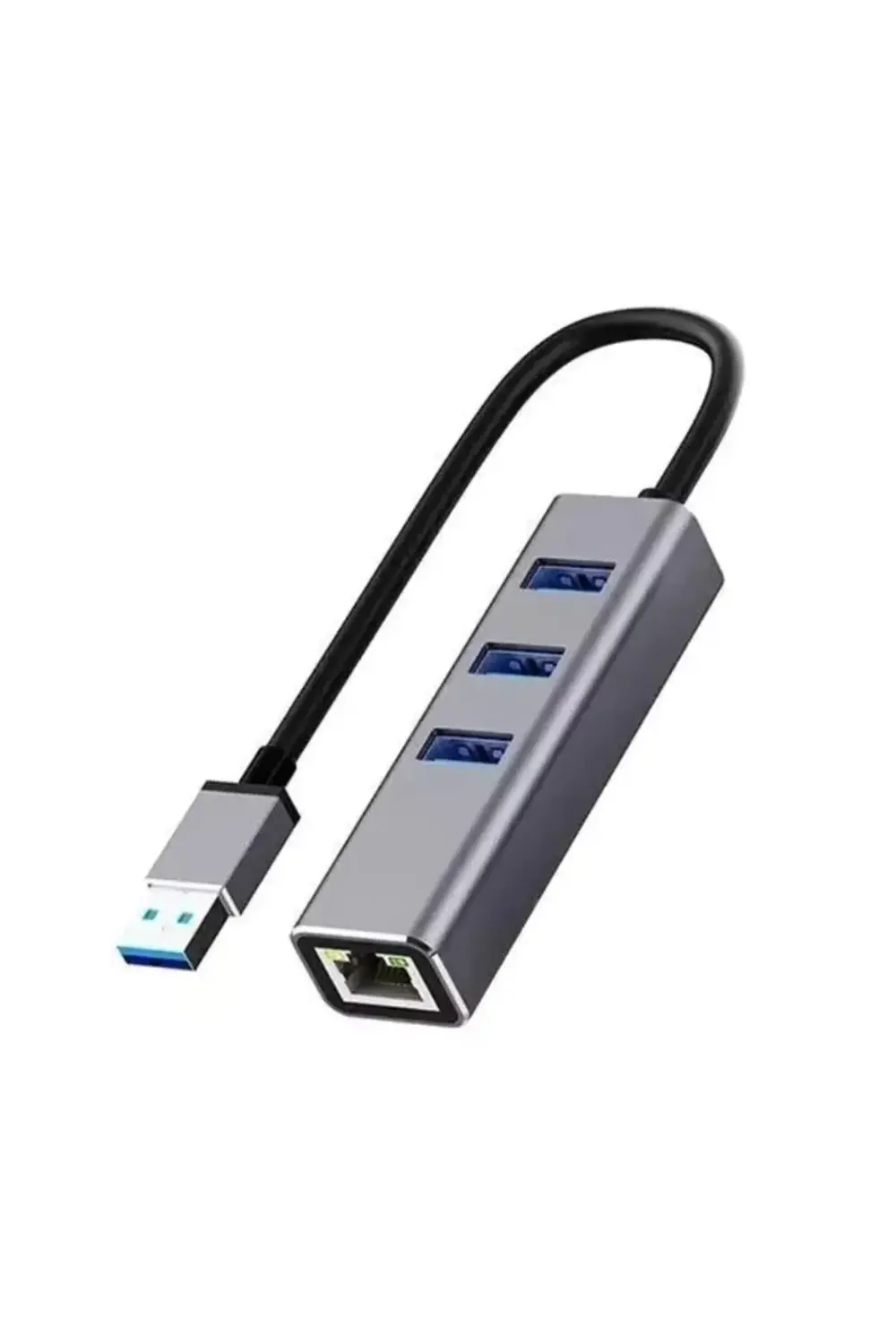 Usb 3.0 Gigabit Ethernet Adaptör + 3 Port USB 3.0 Hub – 4 in 1 Ço