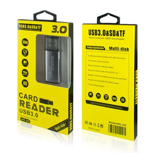 USB 3.0 Hafıza Kart Okuyucu - SD/TF 5 Gbps Hızlı Aktarım