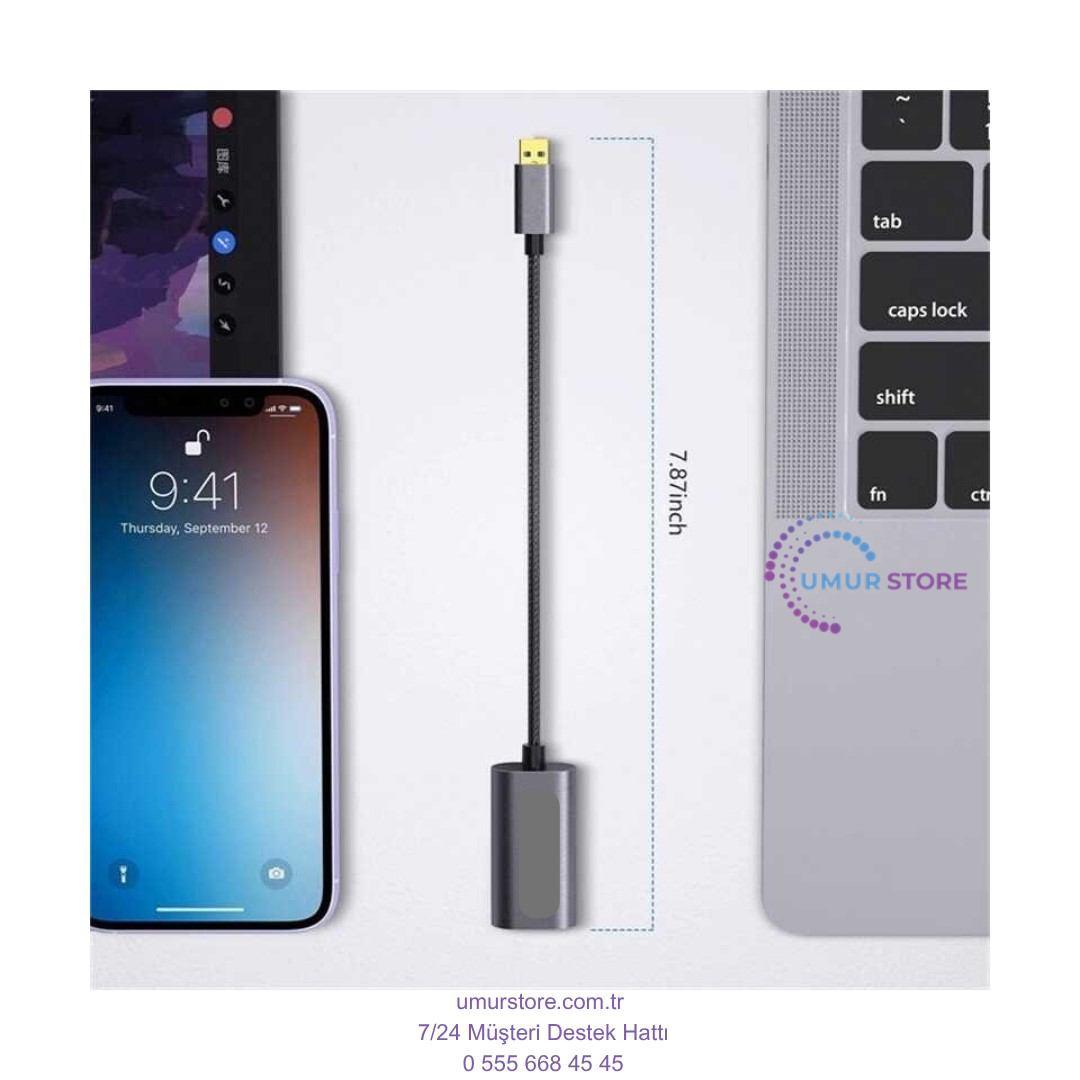 Herz Usb 3.0 To Vga Dönüştürücü 1080P Full Hd Görüntü Aktarım Kablosu