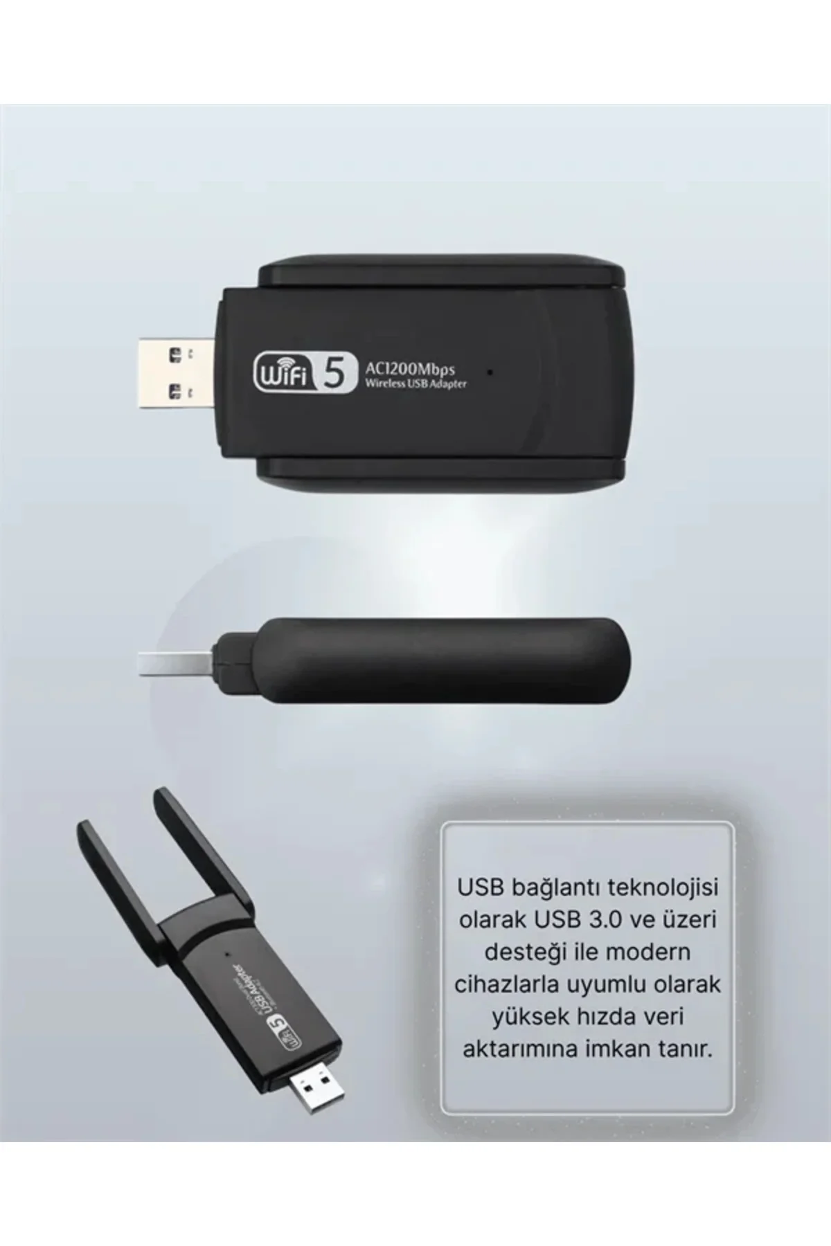 USB 3.0 Wireless Adaptör – 2.4GHz & 5GHz Destekli USB 3.0 Wireless Adaptör – 2.4GHz & 5GHz Destekli