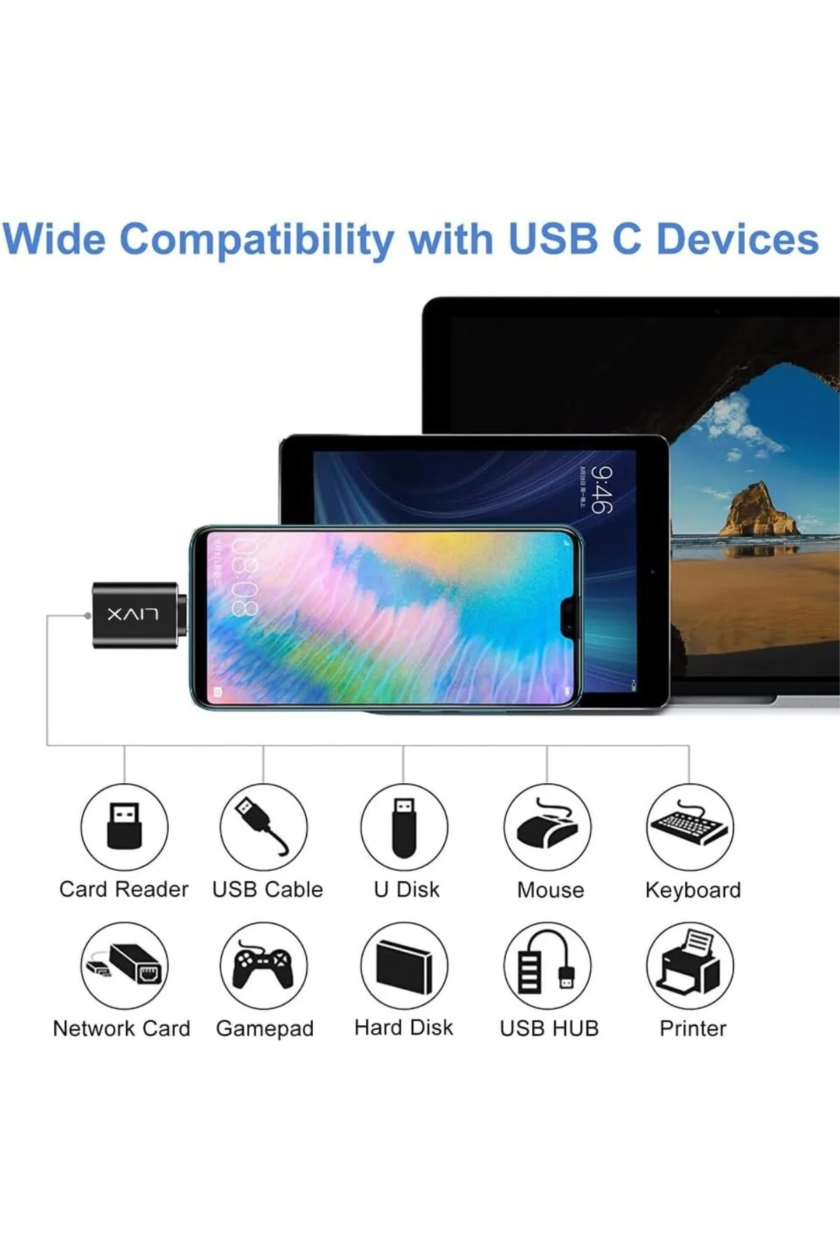 USB 3.1 To Type-C 10Gbps 3A Hızlı Şarj ve Data Aktarımı Çevirici 