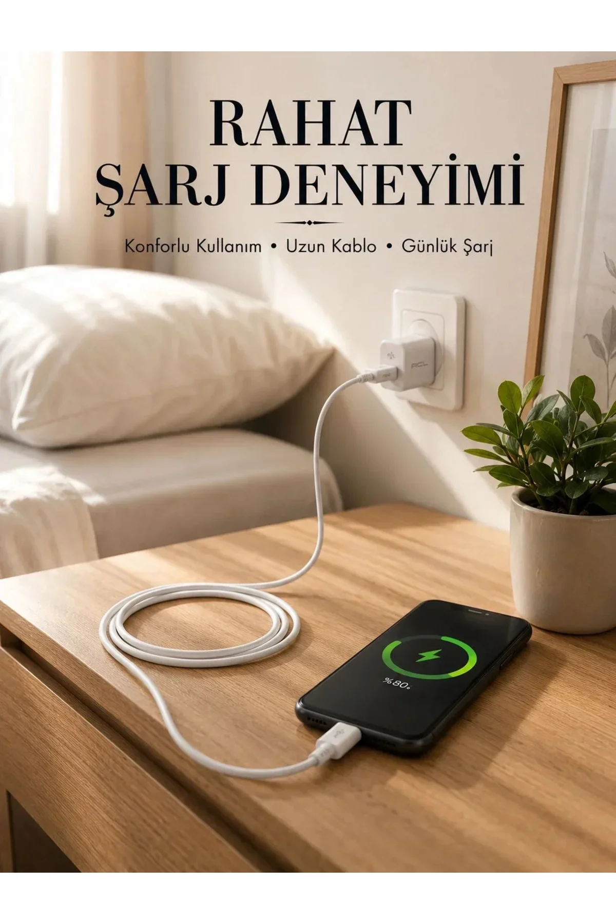 USB-A to Type-C Şarj Kablosu 2 Metre Uzun Kablo USB-A to Type-C Şarj Kablosu 2 Metre Uzun Kablo