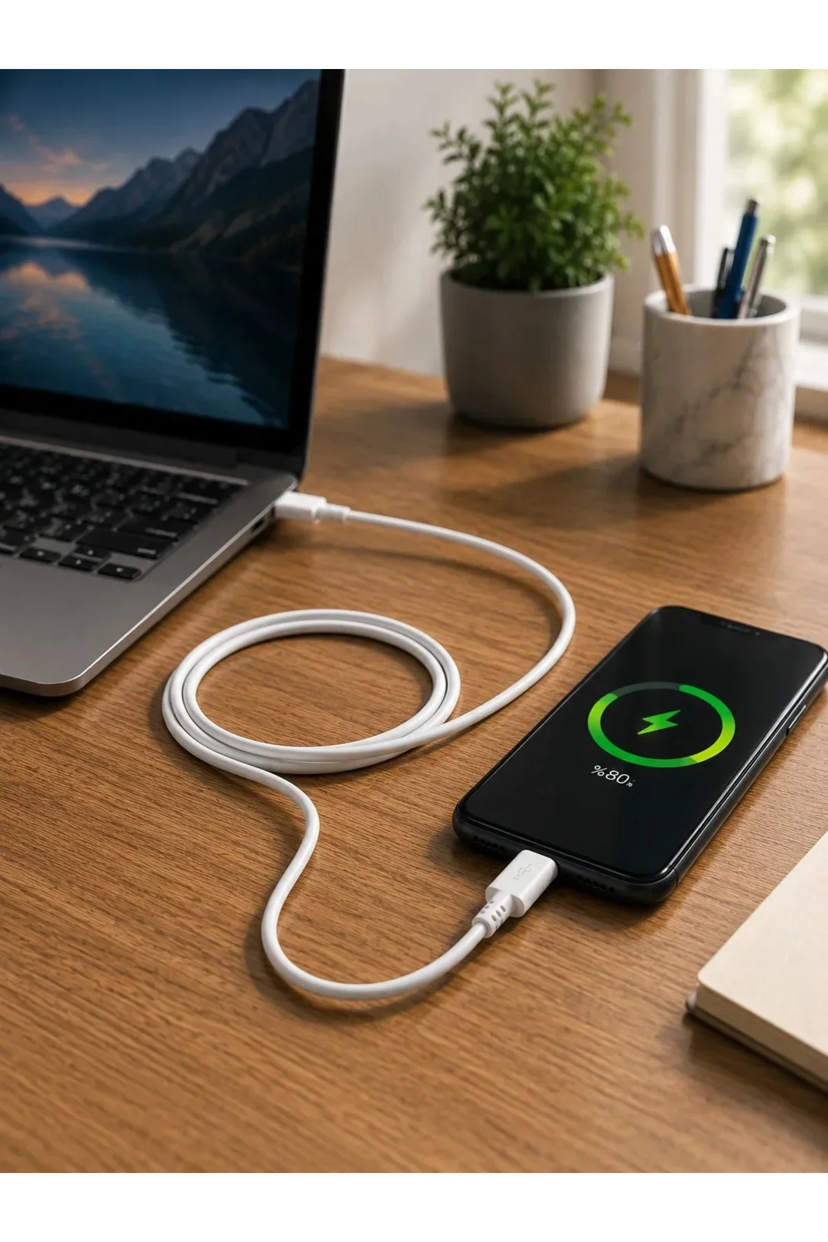 USB-A to Type-C Şarj Kablosu 2 Metre Uzun Kablo USB-A to Type-C Şarj Kablosu 2 Metre Uzun Kablo