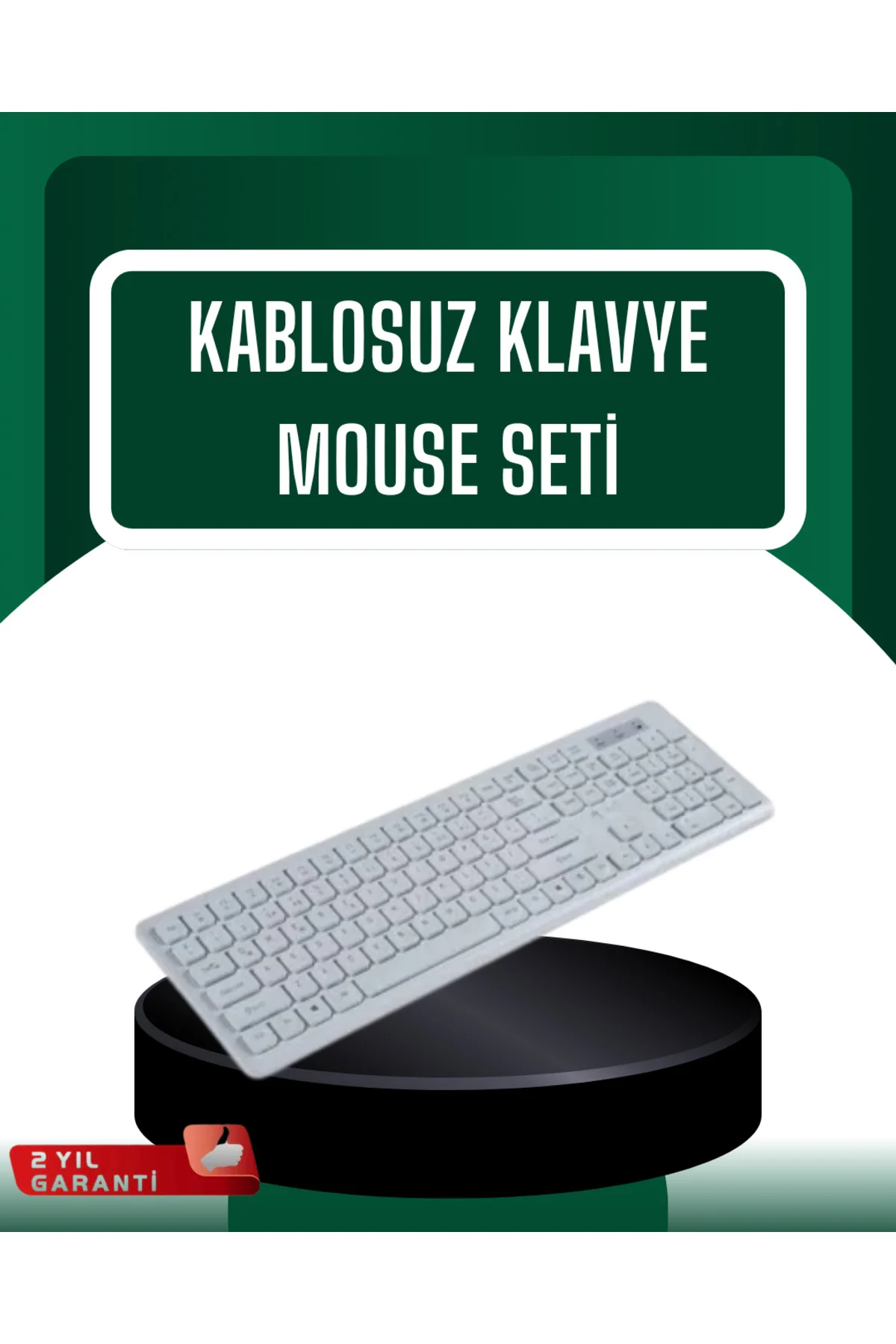 USB Alıcılı Kablosuz Klavye Mouse - Geniş Uyumluluk, Sessiz Tuşla