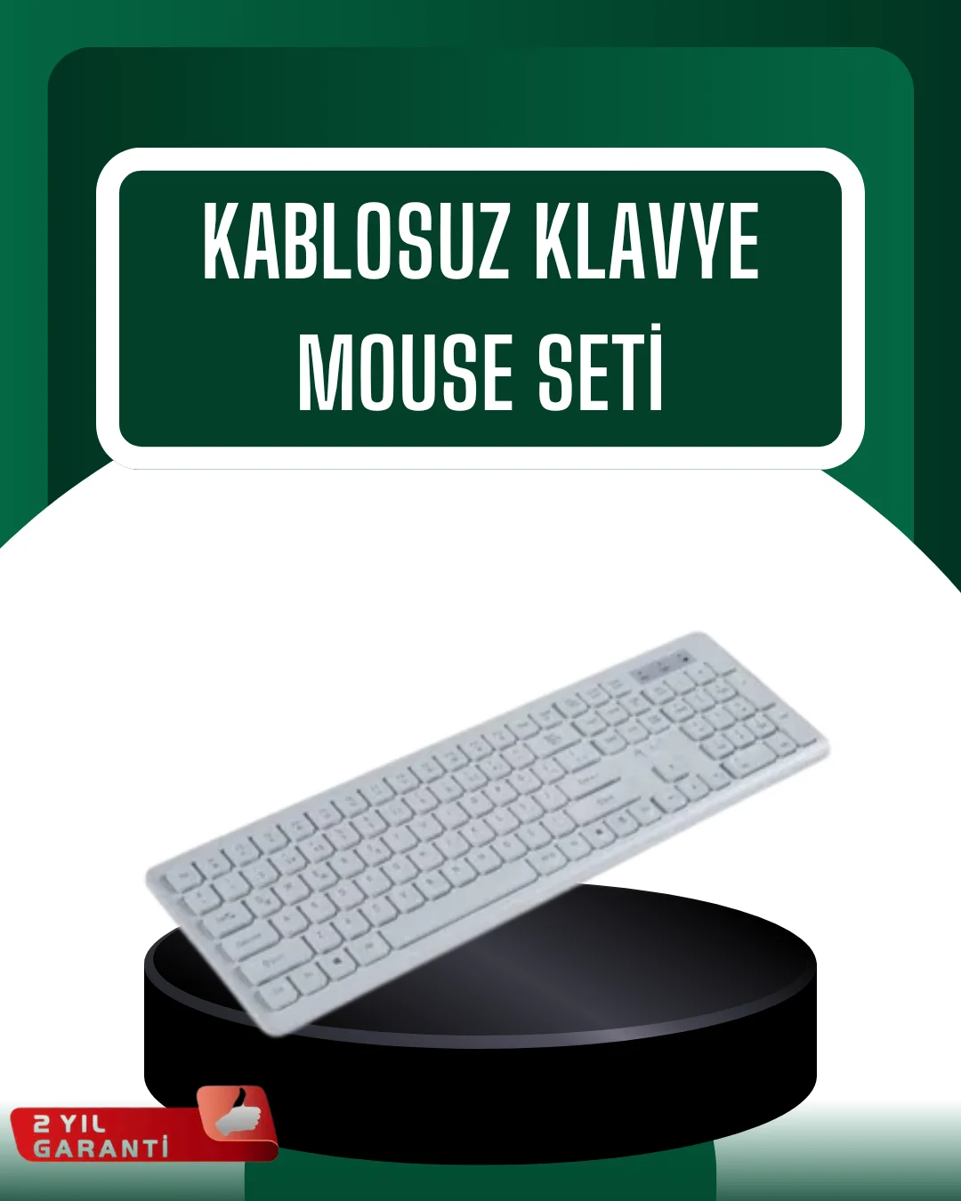 USB Alıcılı Kablosuz Klavye Mouse - Geniş Uyumluluk, Sessiz Tuşla