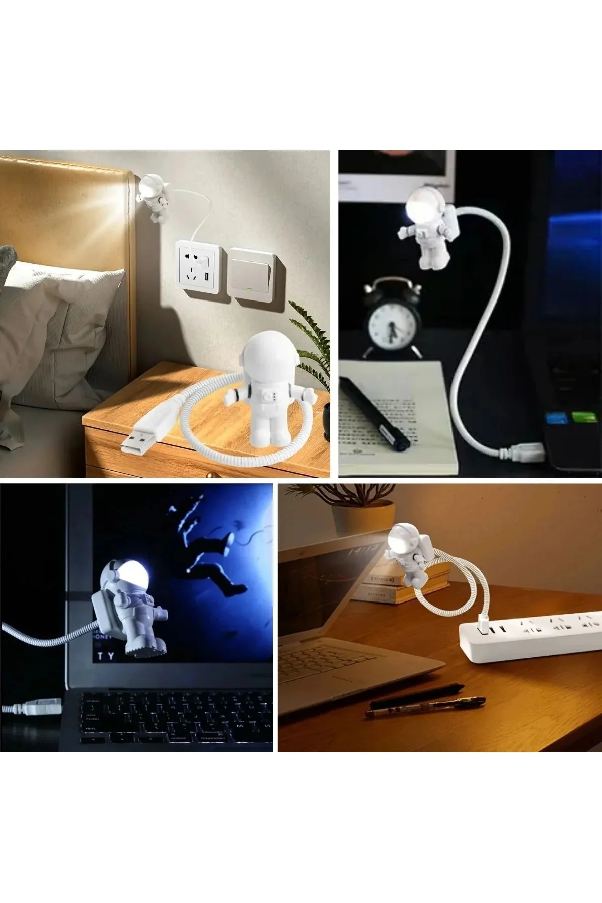 USB Astronot Gece Lambası, Masa Lambası, Kitap Okuma Lambası Işığı USB Astronot Gece Lambası, Masa Lambası, Kitap Okuma Lambası Işığı