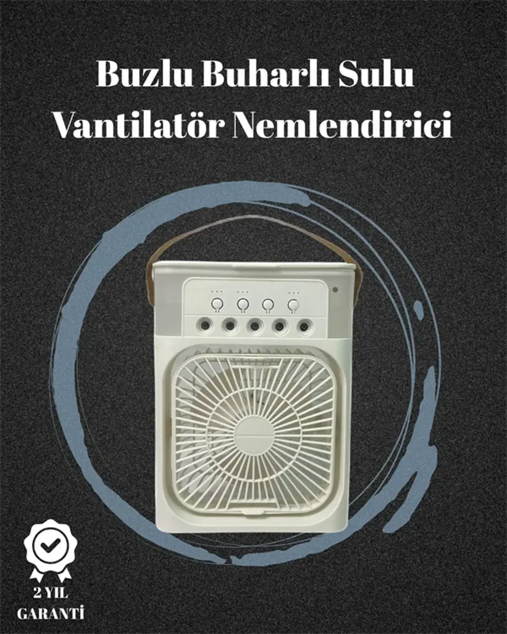 USB Bağlantılı 3'ü 1 Arada Nemlendirici Mini Klima Fan | 7 Renk I