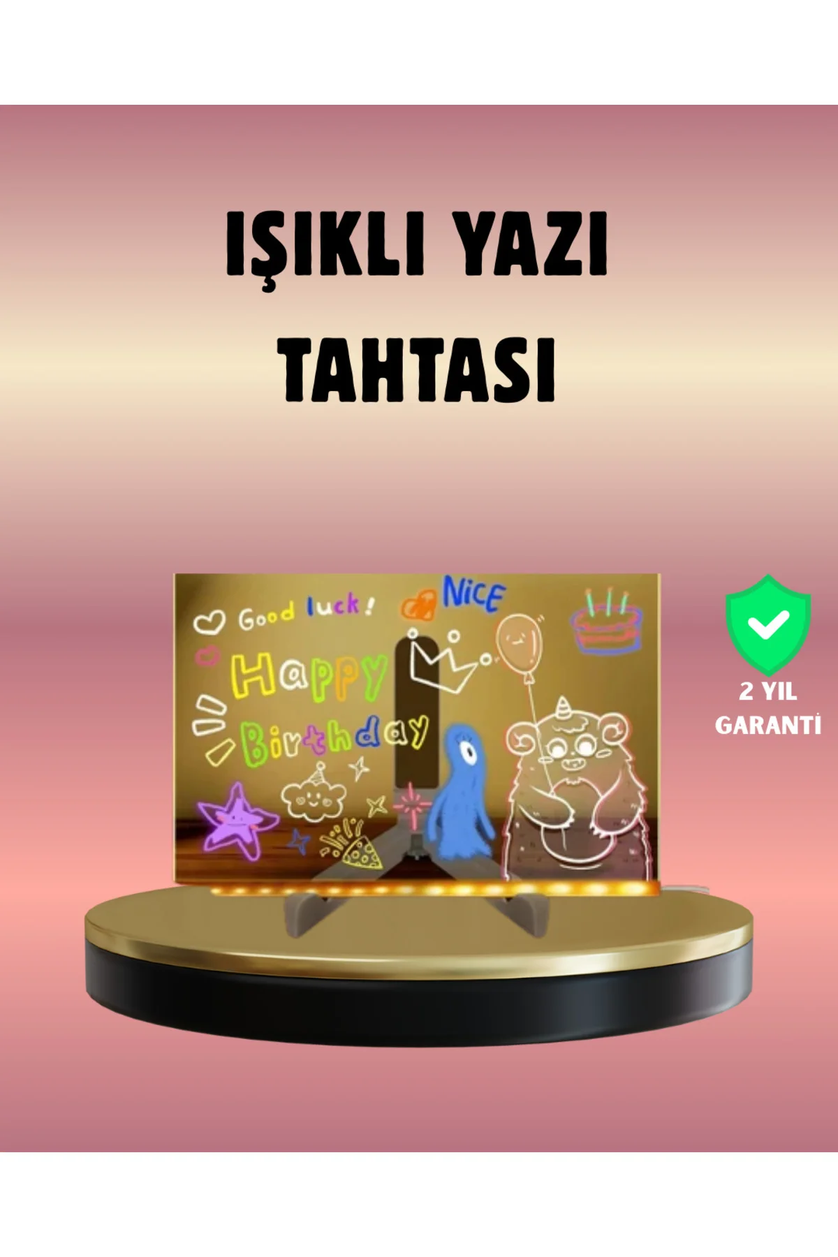 USB Bağlantılı LED Akrilik Çizim ve Not Tahtası