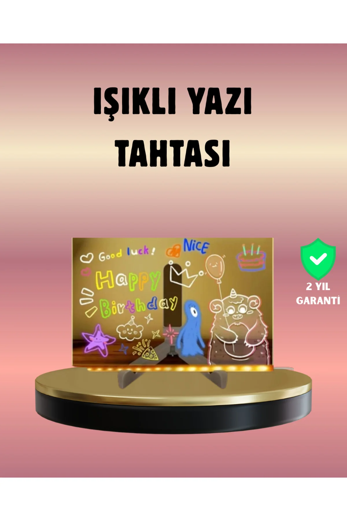 USB Bağlantılı LED Akrilik Çizim ve Not Tahtası