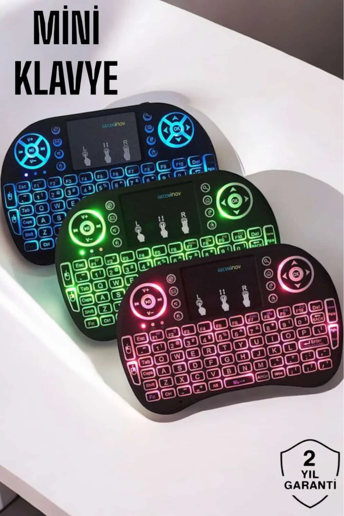 USB Bağlantılı Mini Q Klavye Işıklı Tüm Cihazlara Uyumlu
