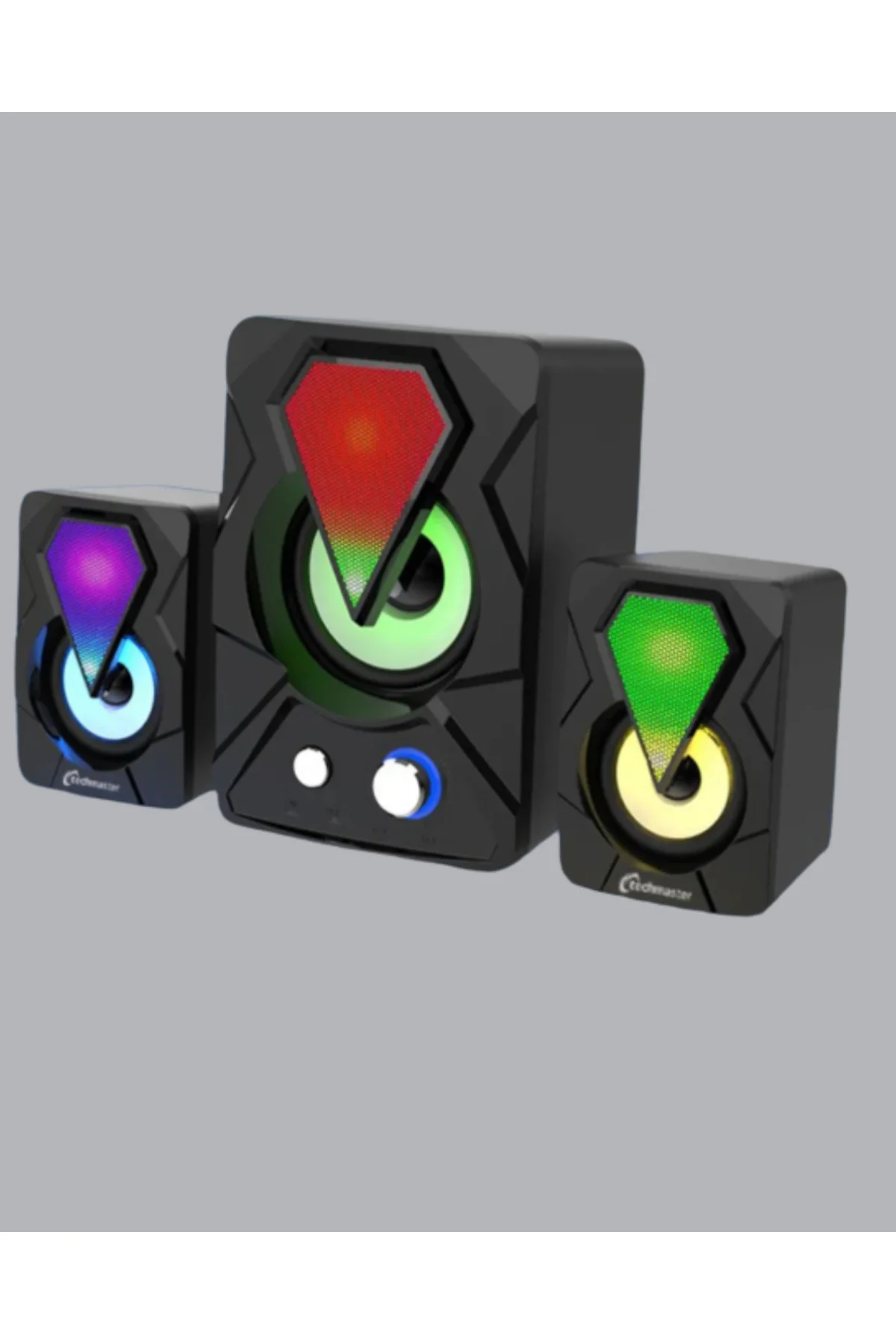 USB Bağlantılı RGB 2.1 Hoparlör Seti Derin Bas ve Renkli Işık