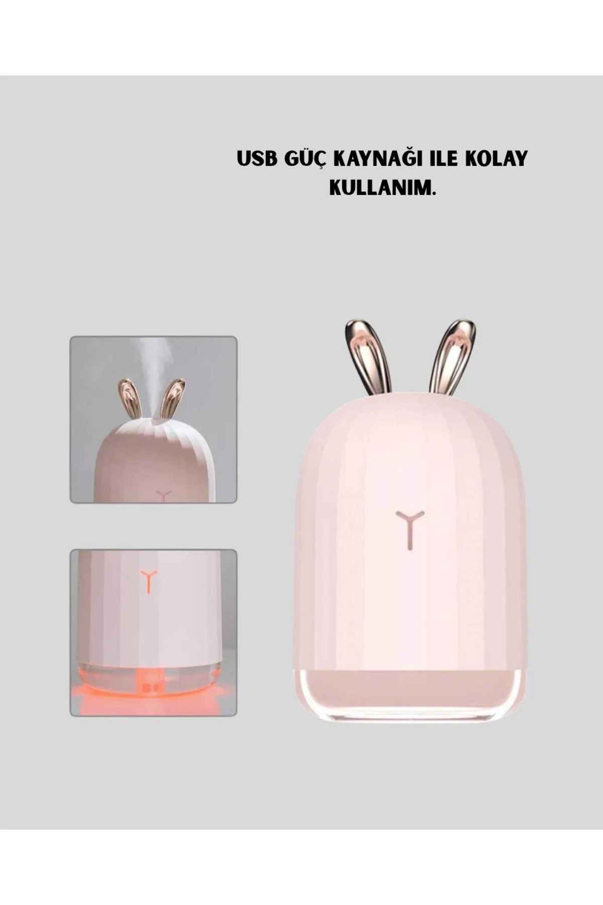 USB Bağlantılı Sessiz Çalışan LED Işıklı Nemlendirici Difüzör 200