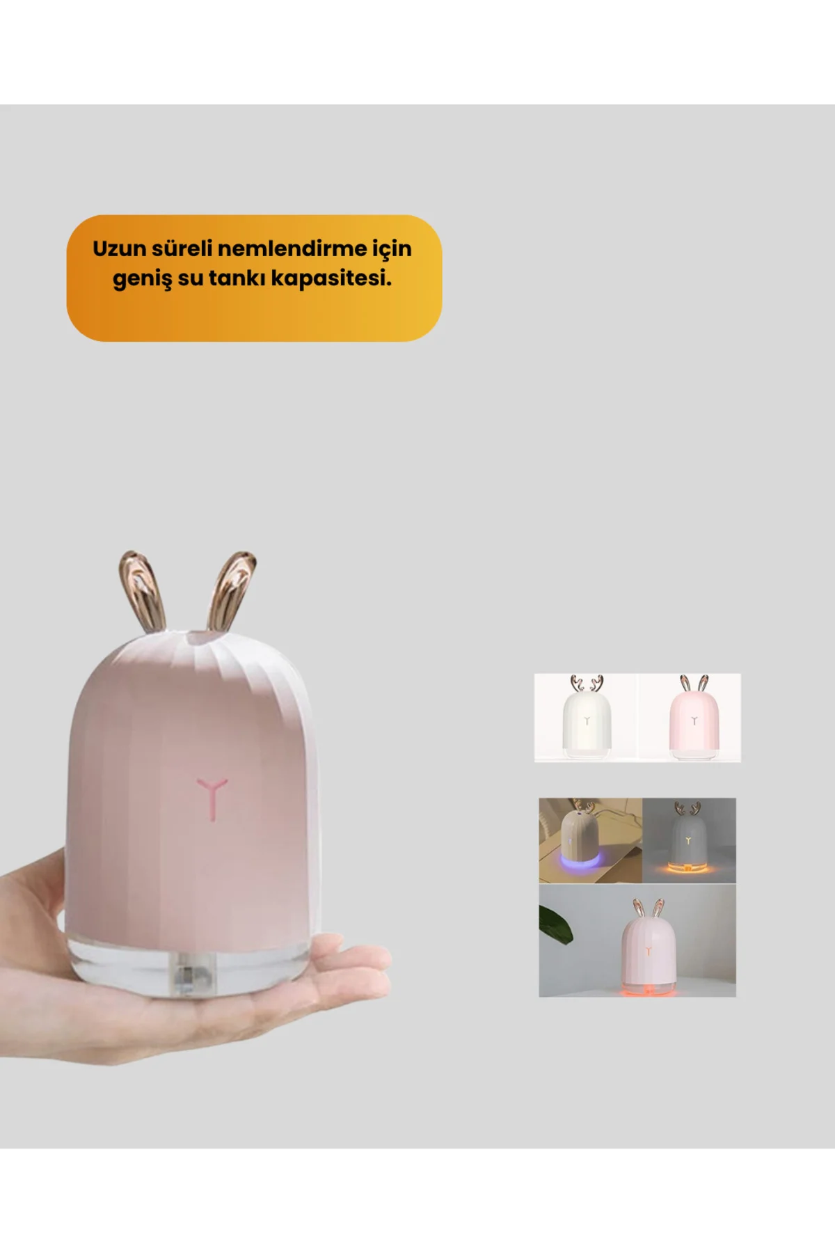 USB Bağlantılı Sessiz Çalışan LED Işıklı Nemlendirici Difüzör 200