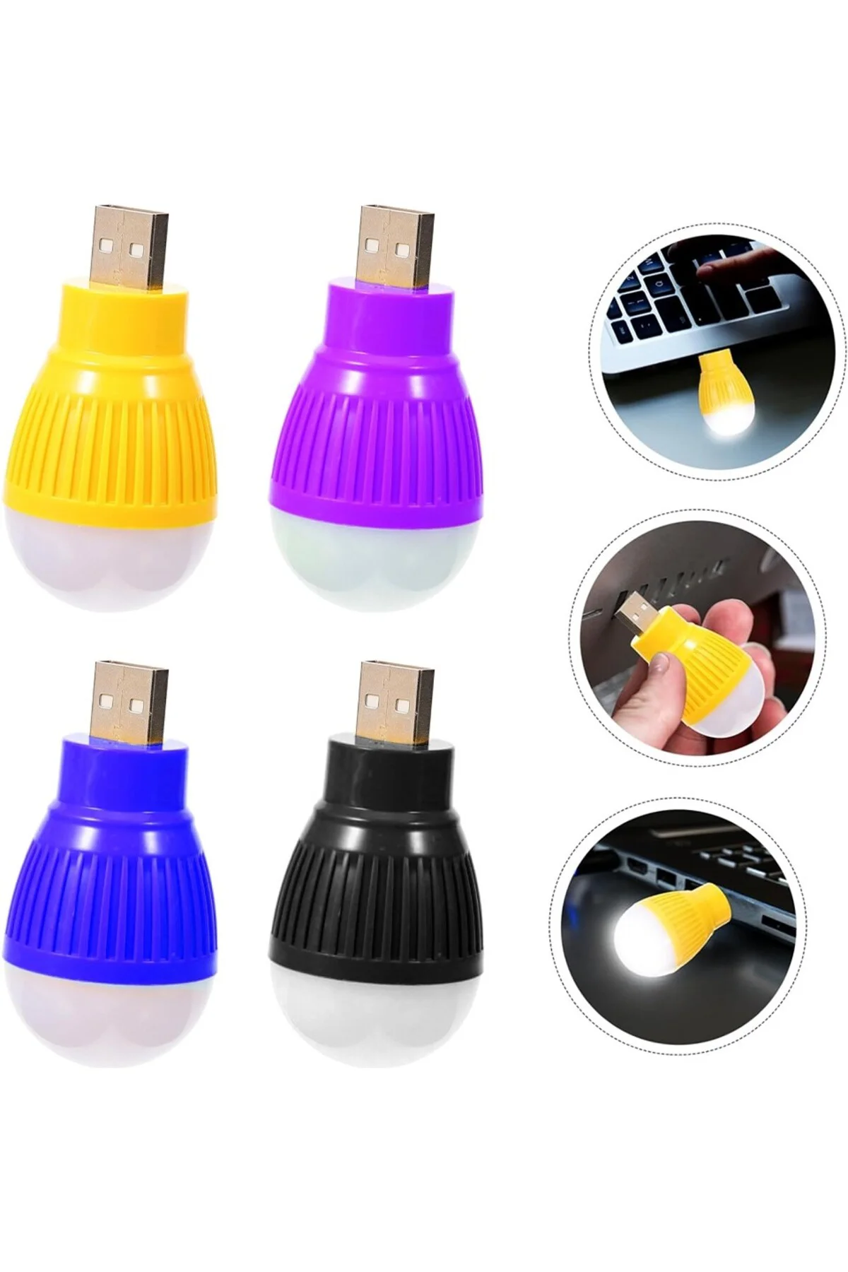 USB Beyaz Gece Lambası Mini Ampul Aydınlatma