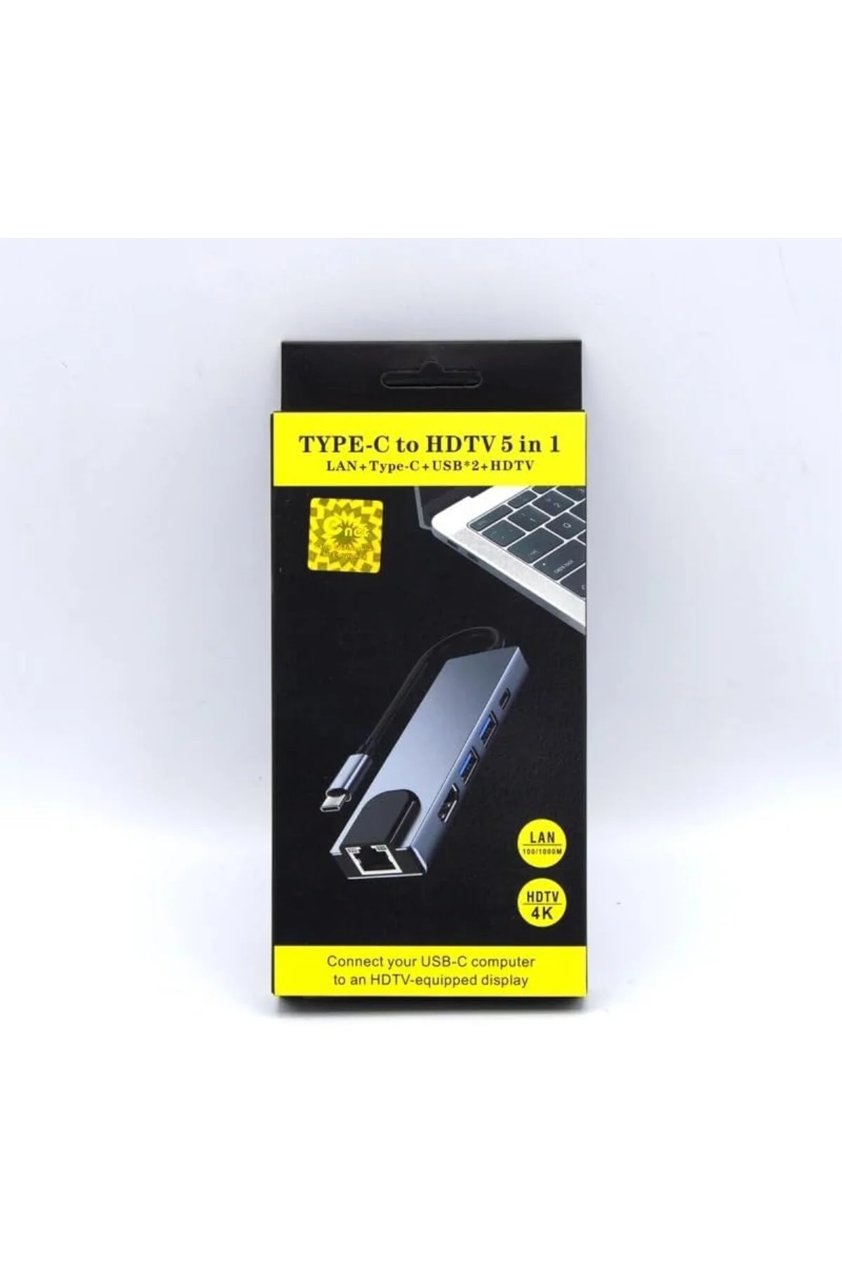 USB C 5in1 Çoklayıcı Adaptör – 4K HDMI, Gigabit LAN, USB-C PD, 2× USB 3.0 Portlu Ty