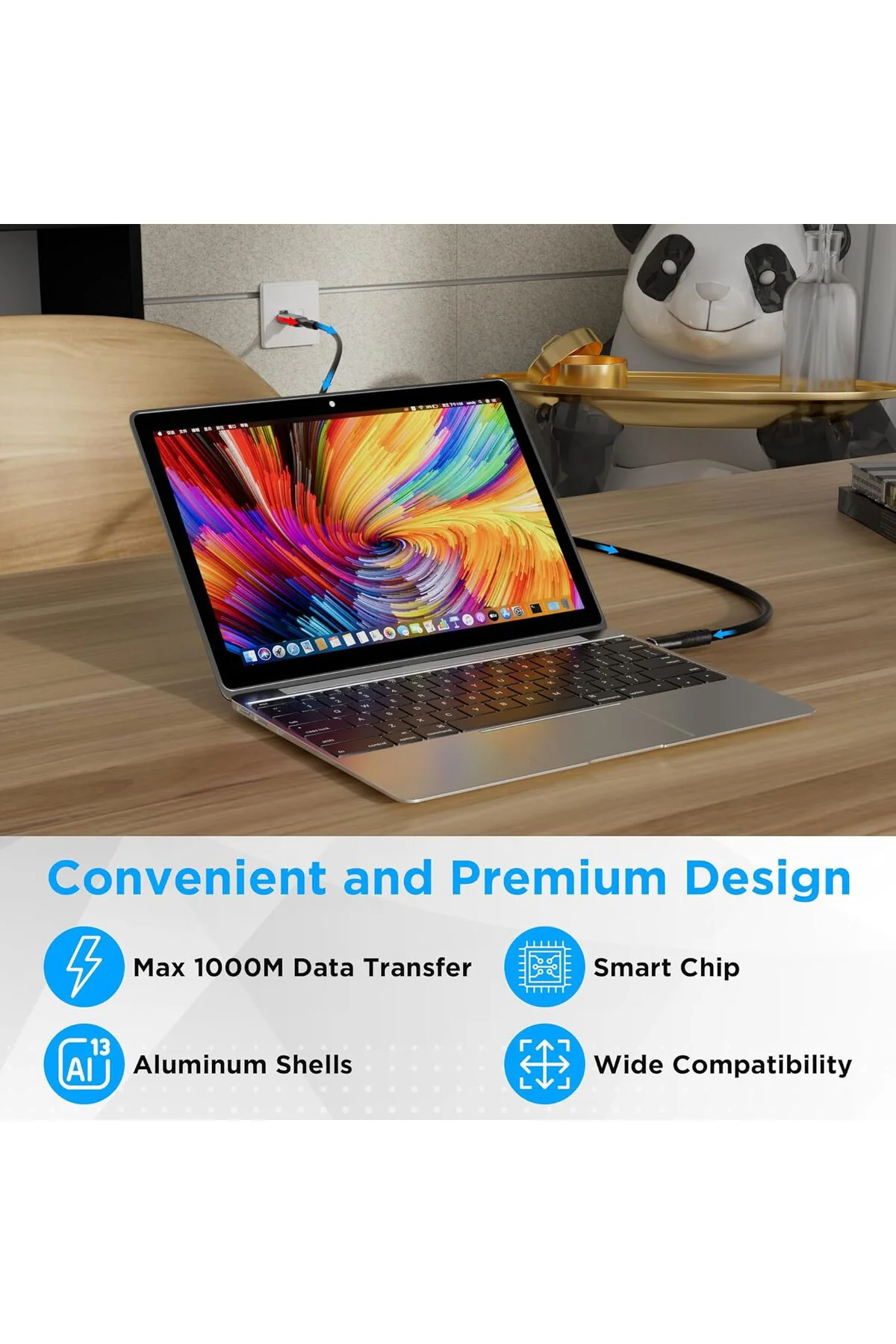 USB-C Ethernet Adaptörü Type-C Dişi RJ45 Erkek 1Gbps Gigabit USB 