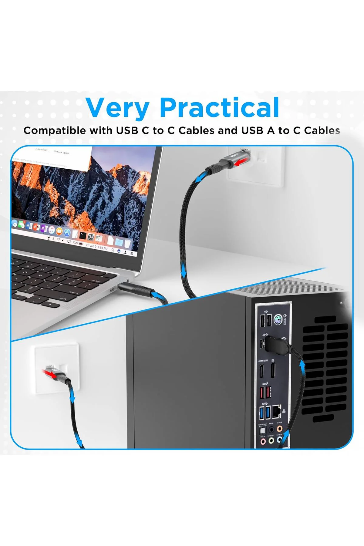 USB-C Ethernet Adaptörü Type-C Dişi RJ45 Erkek 1Gbps Gigabit USB 