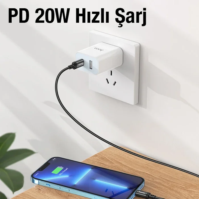 USB-C Lightning 20W iPhone Hızlı Şarj Kablosu | 2.4A 1m