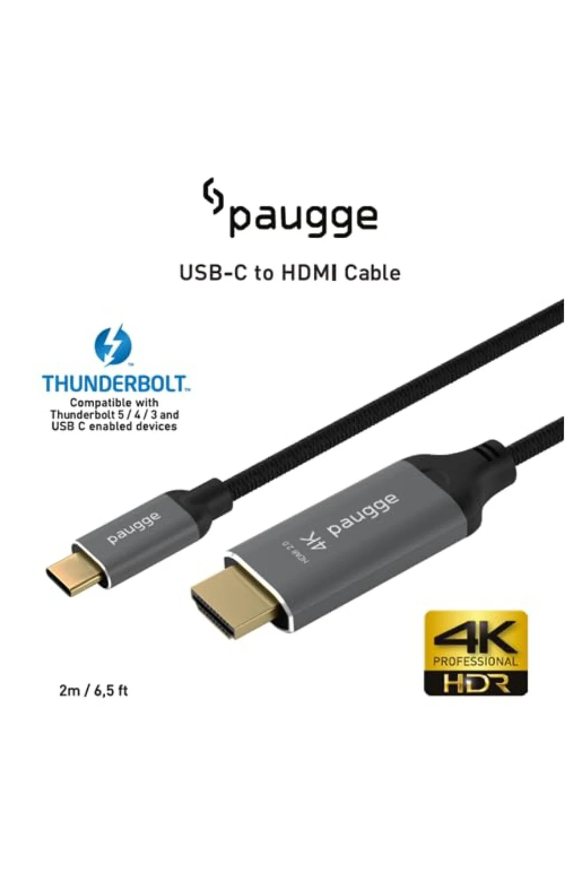 USB C to HDMI Kablo - 4K60Hz, HDR, HDCP 2.3, Thunderbolt 5/4/3, DEX Mode, 2 Metre (CHD20B-