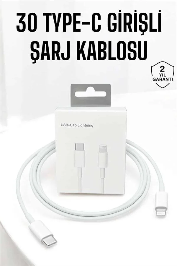 USB-C to Lightning Hızlı Şarj Kablosu - 30W 5A Hızlı Şarj ve Veri Transferi