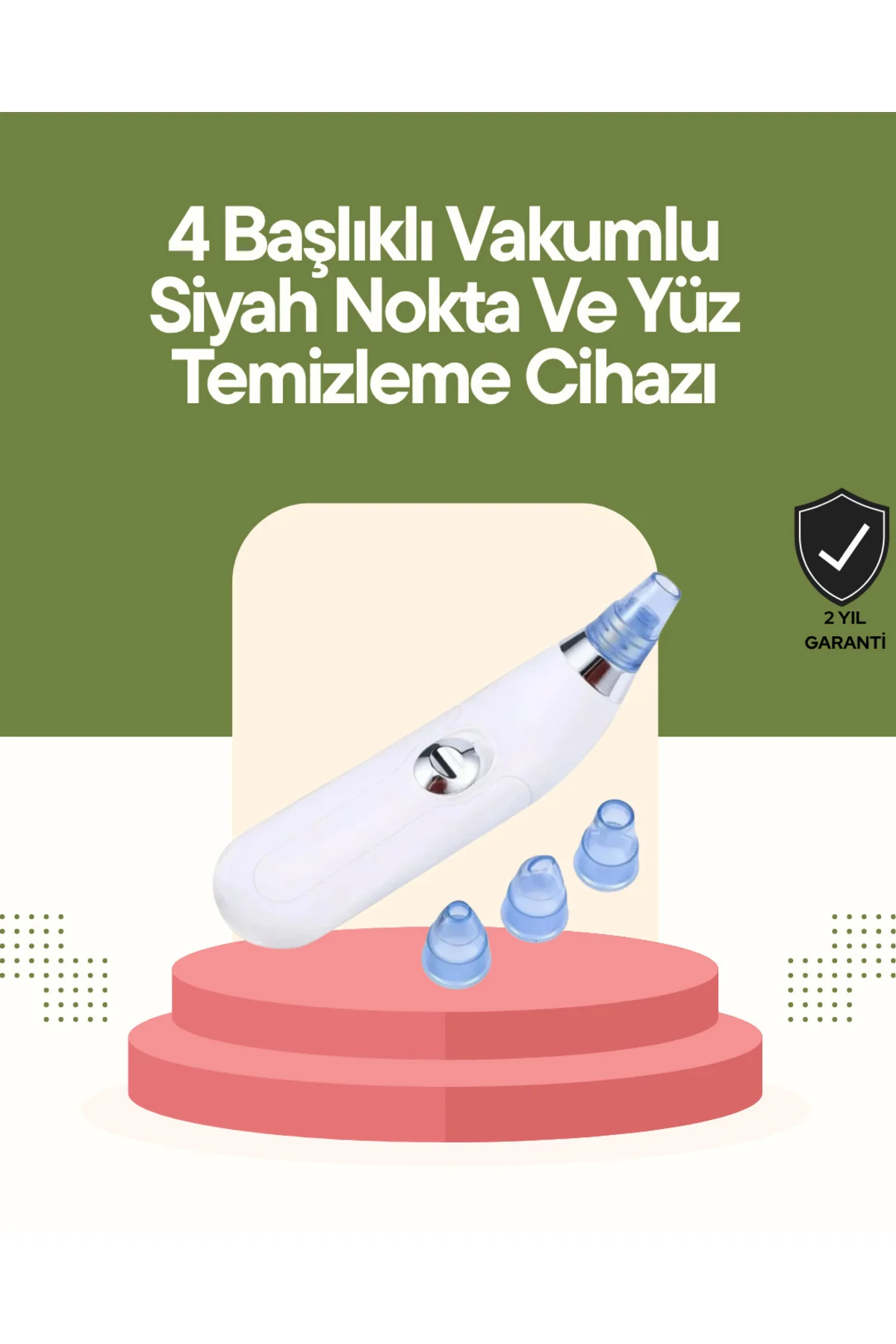 USB Destekli 4 Başlıklı Siyah Nokta Vakum Cihazı – Gözenek Temizl