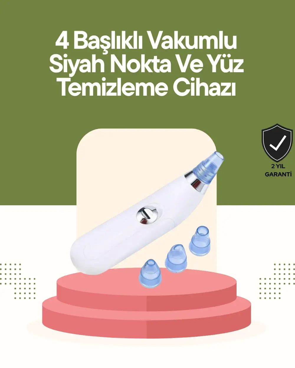 USB Destekli 4 Başlıklı Siyah Nokta Vakum Cihazı – Gözenek Temizl