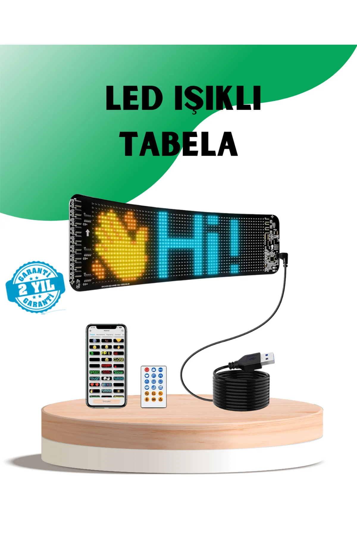 Usb Destekli Led Mağaza Tabelası – Renkli Rgb Kayan Yazı Paneli
