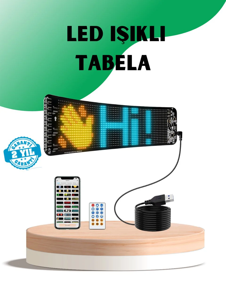 USB Destekli LED Mağaza Tabelası RGB Kayan Yazı Paneli – Kurulumu Kolay ve Parlak