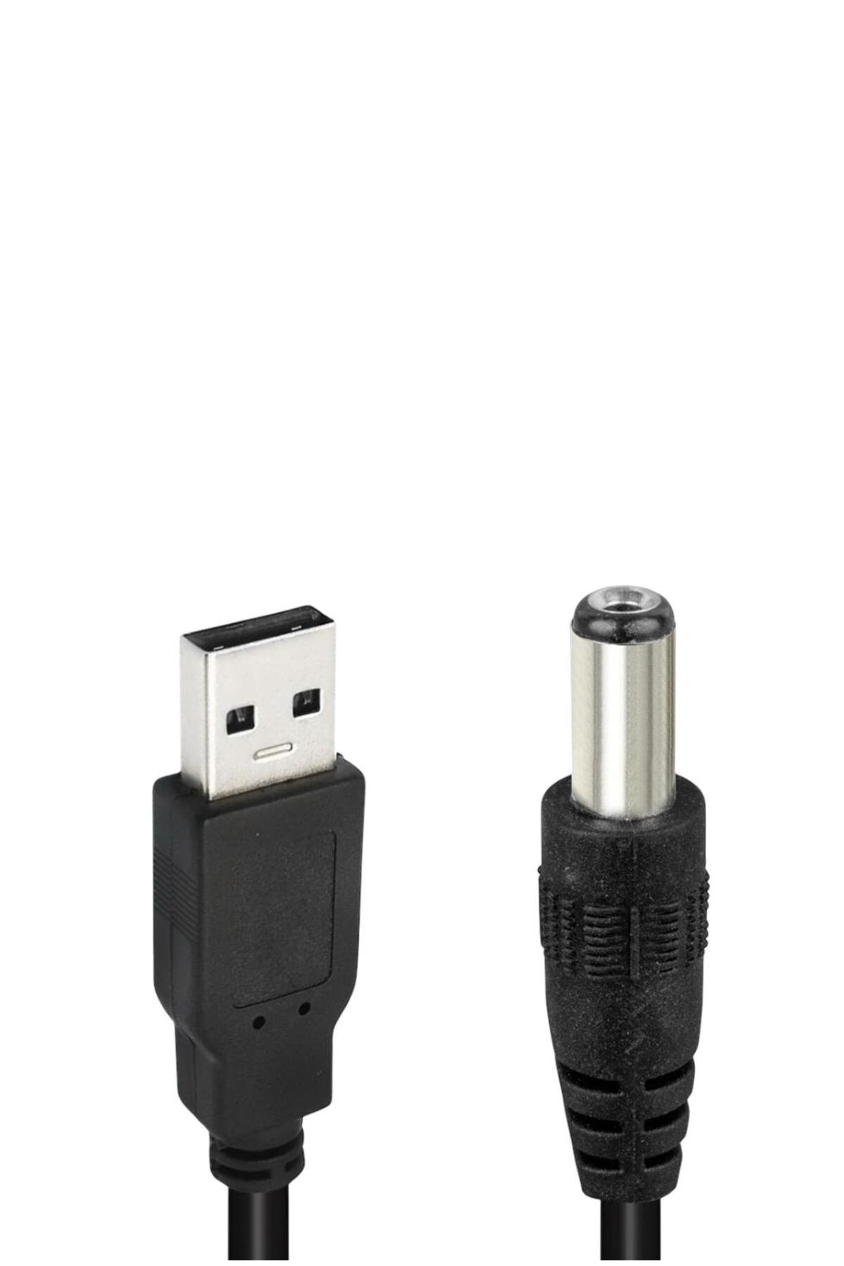 USB Erkek to DC 5.5x2.5mm Adaptör Kablo – 1 Metre Güç Aktarım Kab