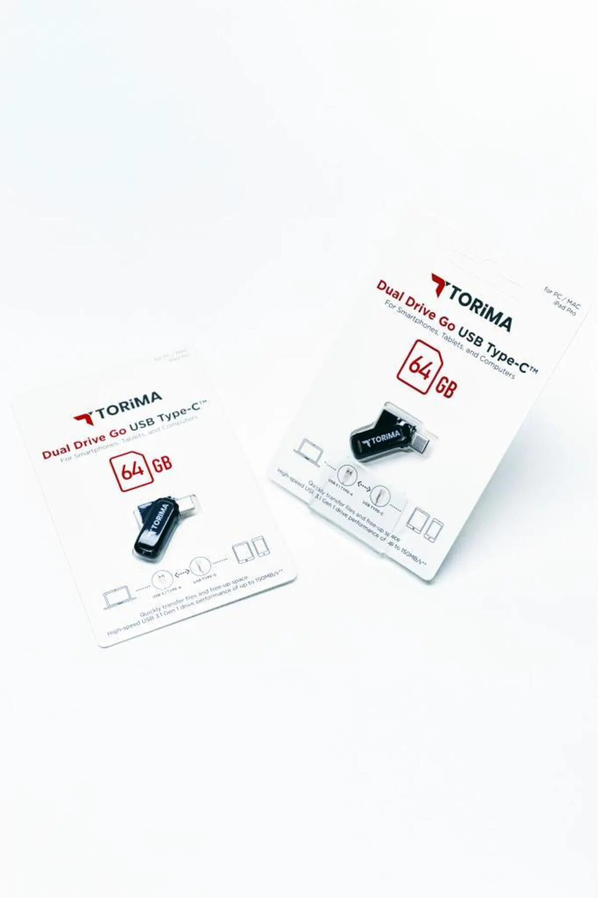 USB Flash Bellek Type C OTG Çift Sürücülü 64GB Siyah
