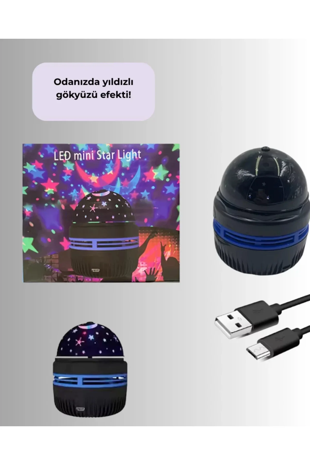 USB Galaxy Projektör Lamba – Romantik Atmosfer, Çocuk Odası, Part