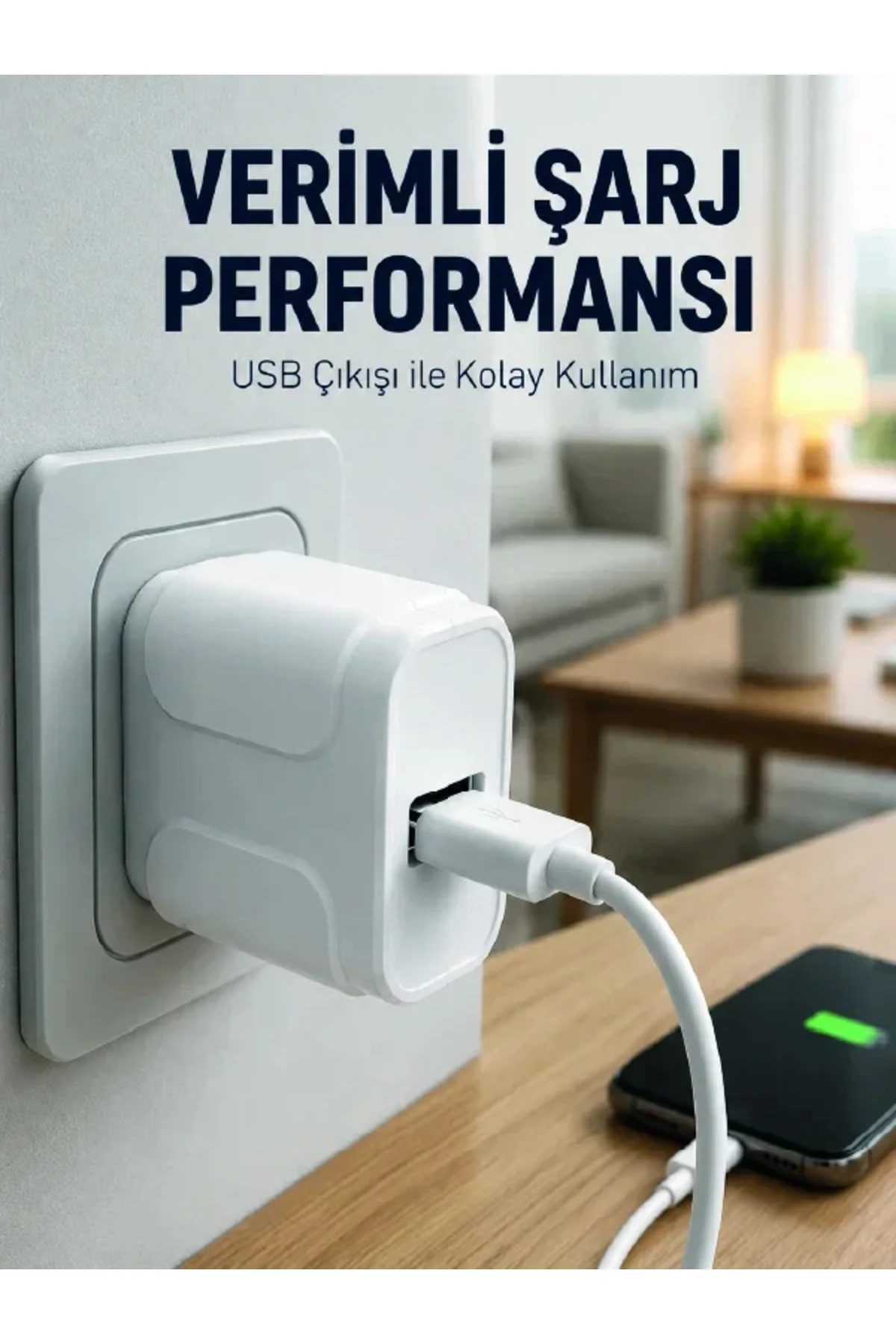 USB Girişli 12W Şarj Adaptörü Kompakt Telefon Şarj Cihazı
