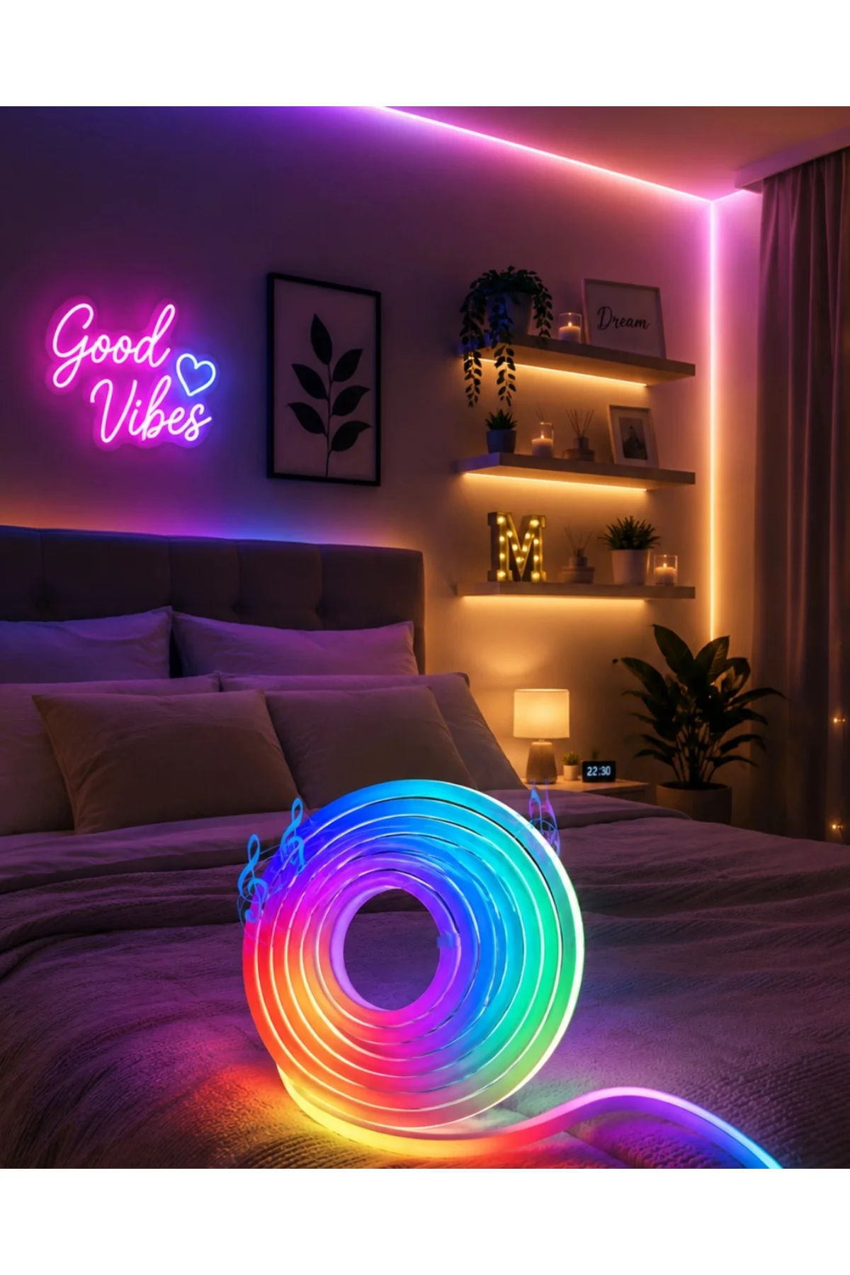 Usb Girişli Rgb Neon Şerit Led Tv Oda Masa Dekor Işığı