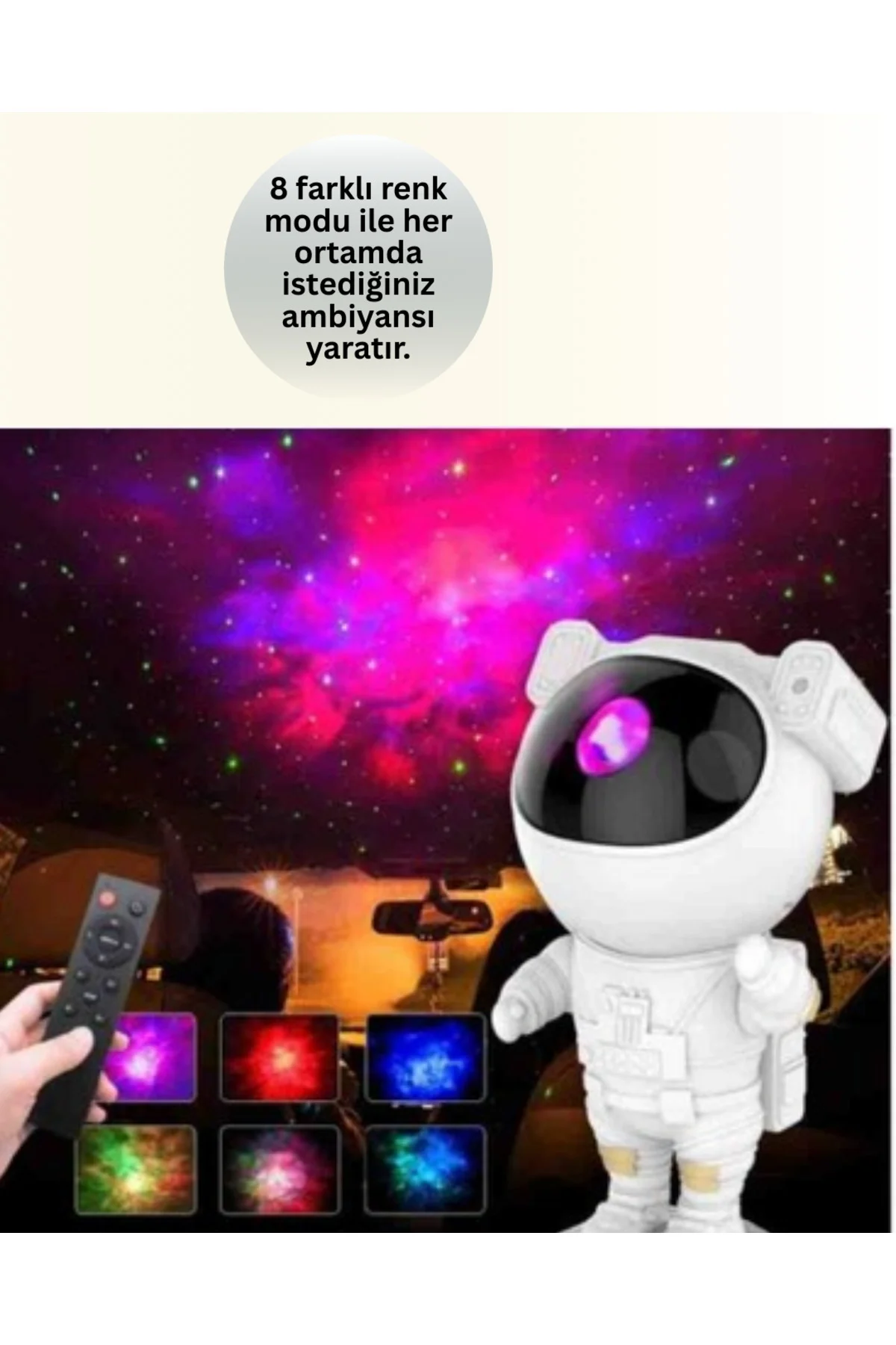 USB Güç Bağlantılı Çok Fonksiyonlu Astronot Gece Lambası - Lisiny