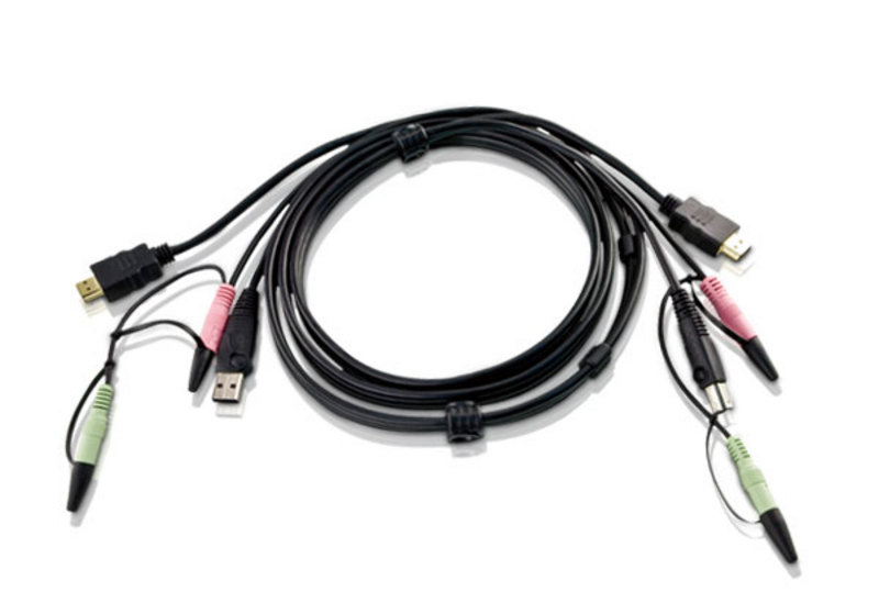 USB HDMI KVM Kablosu, Hoparlör ve Mikrofon bağlanabilir, 1.8 Metr