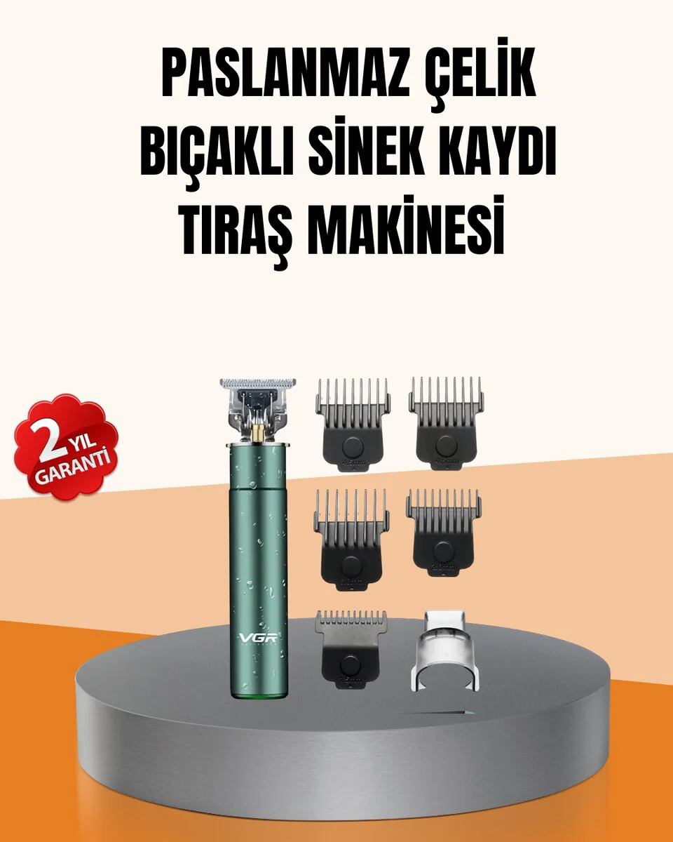 USB Hızlı Şarjlı Saç Kesme Makinesi - 3 Saat Kesintisiz Kullanım, Suya Dayanıklı, Mat Yeşil