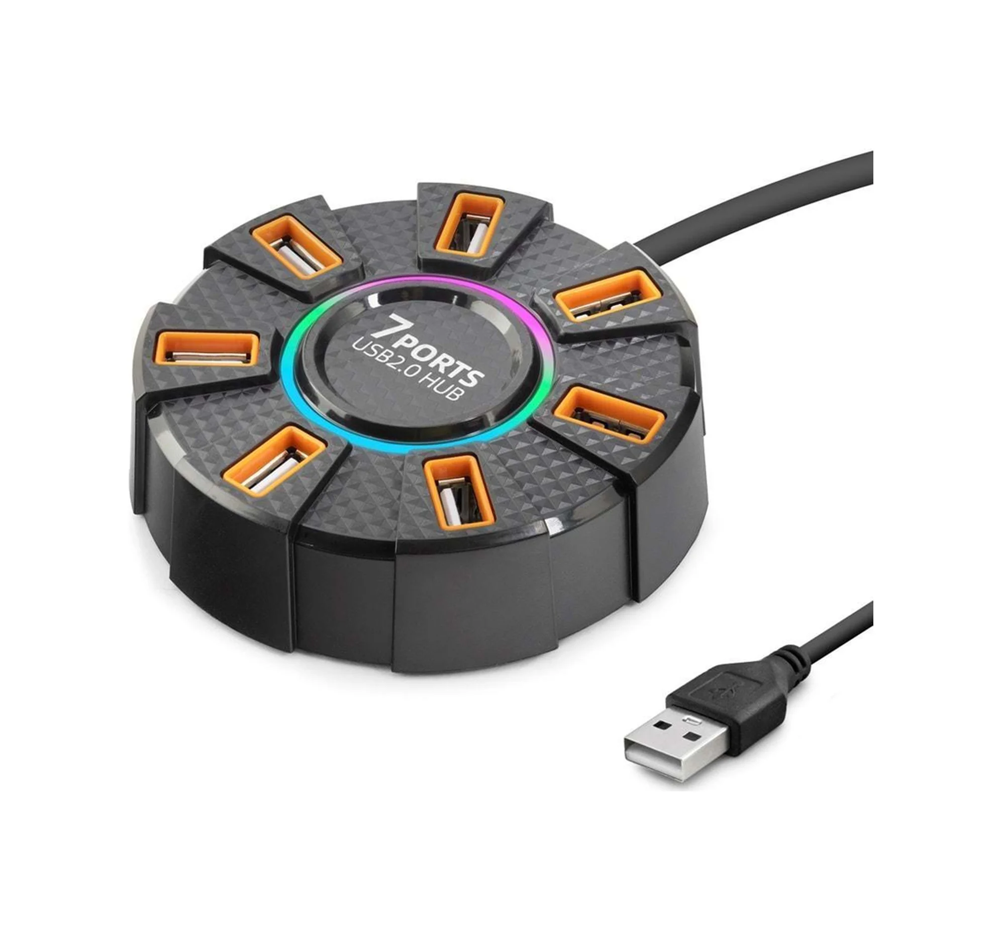 Usb Hub Rgb 7 Port 480 Mbps 1.2 M Siyah Hdx7035