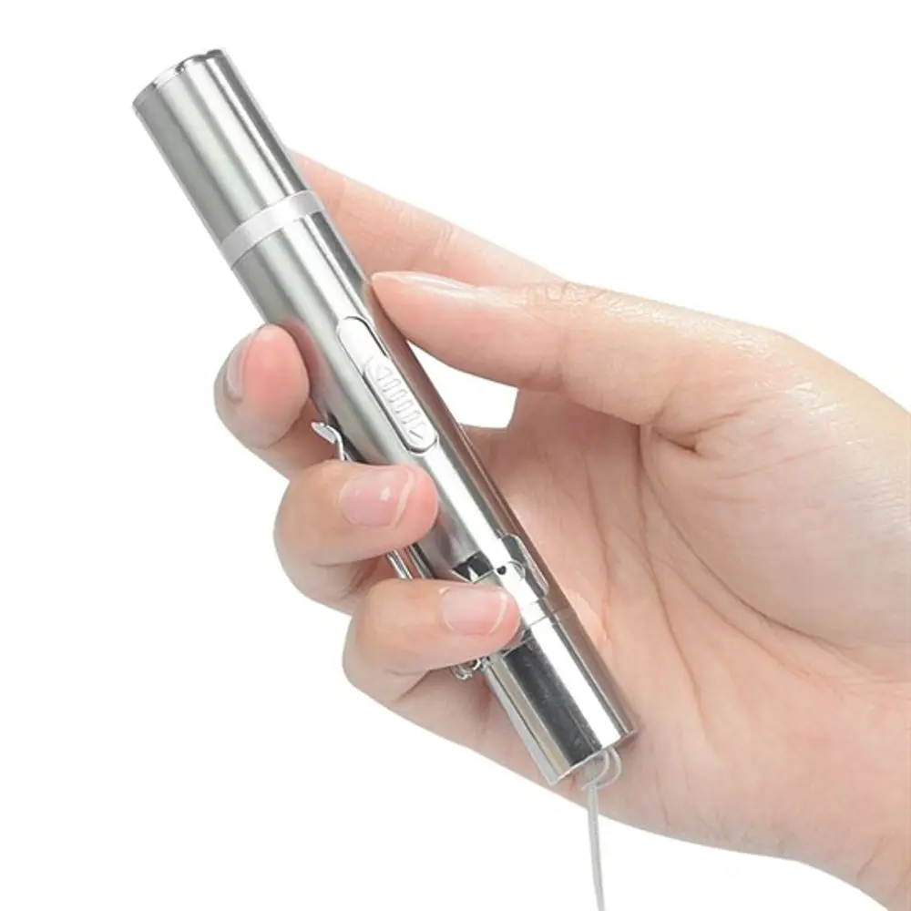 Usb İle Şarj Edilebilen 3In 1 Kırmızı Işık +Beyaz Led Meşale Işık
