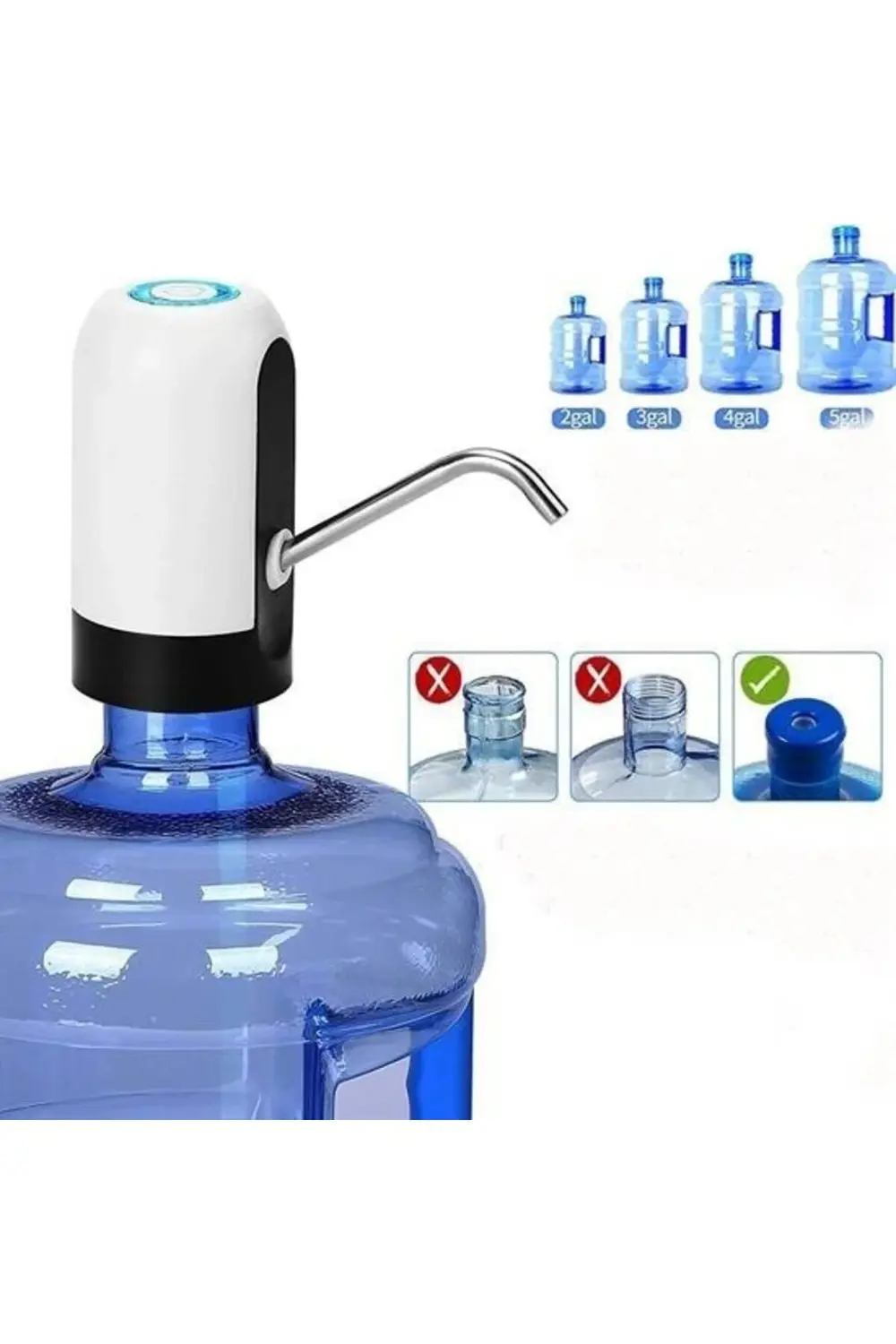 ® Usb ile Şarj Edilebilir Elektrikli  Otomatik Damacana Su Pompas