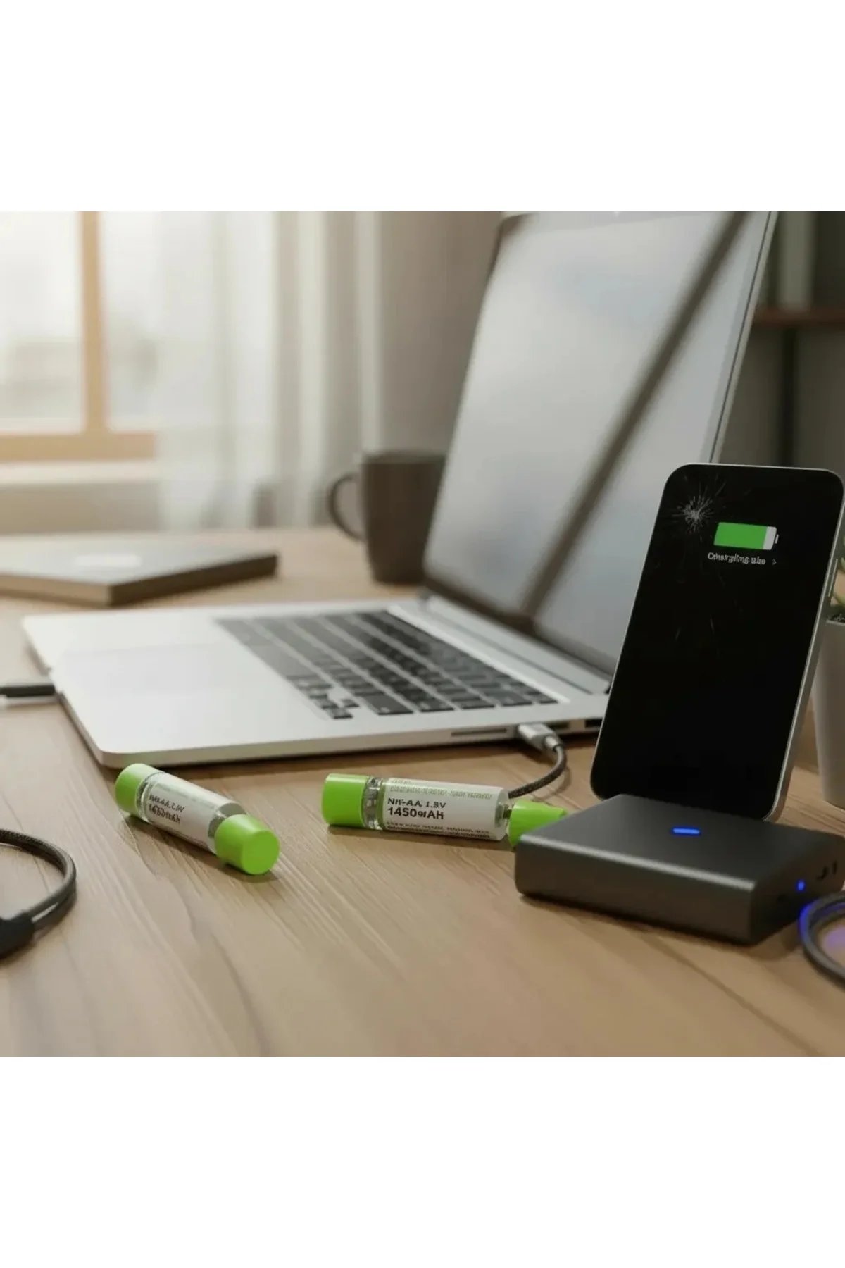 Usb ile Şarj Olabilen 2 li 1450 mah Lityum Kalın Şarjlı Kalem Pil