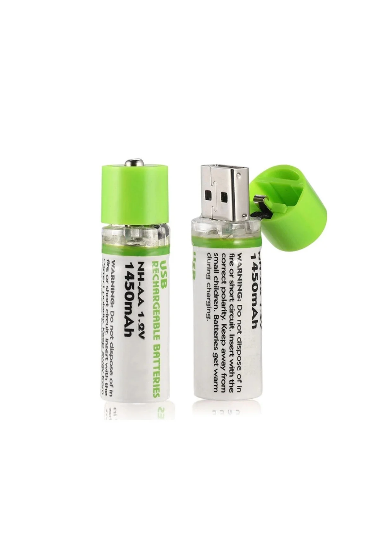 Usb ile Şarj Olabilen 2 li 1450 mah Lityum Şarjlı Kalem Pil ( Lis