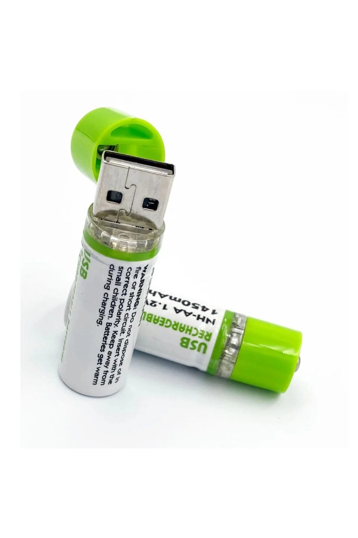 Usb ile Şarj Olabilen 2 li 1450 mah Lityum Kalın Şarjlı Kalem Pil