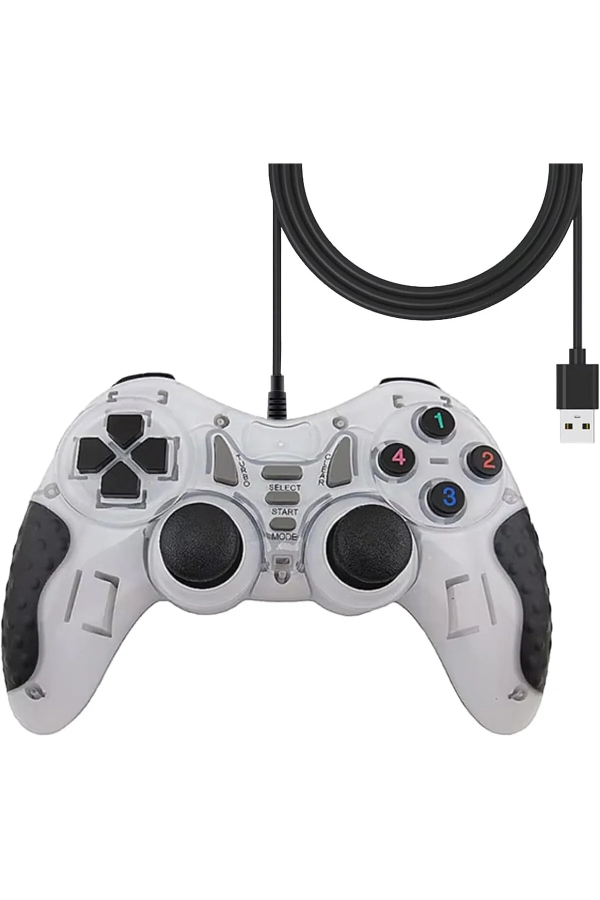 USB Kablolu Çift Titreşimli PC Konsol Oyun Kolu Gamepad Joystick 