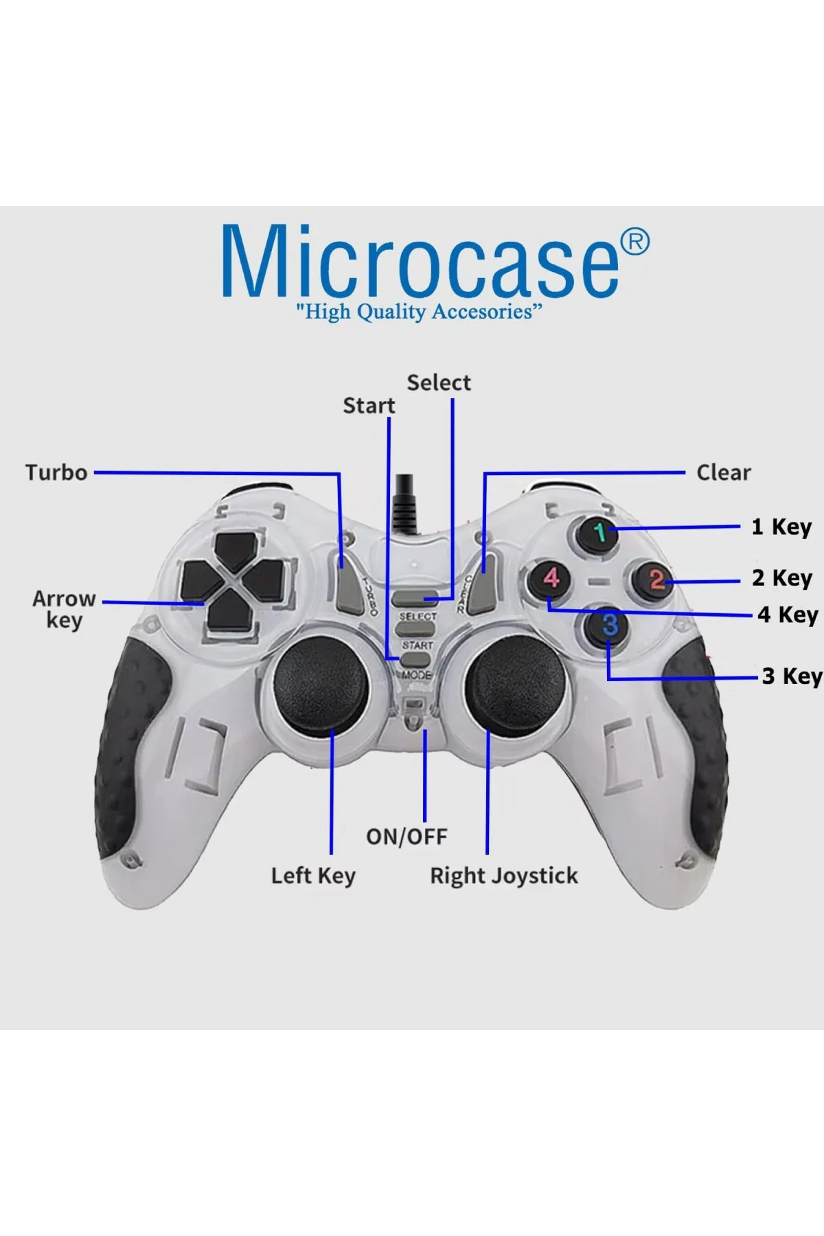 USB Kablolu Çift Titreşimli PC Konsol Oyun Kolu Gamepad Joystick 