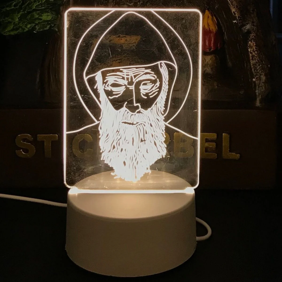 USB Kablolu Işıklı Kendiliğinden Beyaz Kalemli-Silgili Kreatif 3D Görselleştirme LED Lambası - Görsel 5