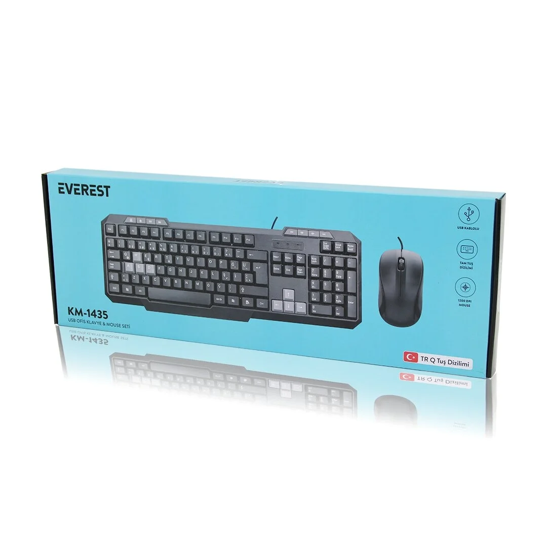 Usb Kablolu Klavye - Mouse Set Q Klavye 1200dpı Mouse Km-1435 Bx40 Fiyatı, Yorumları ve Özellikleri