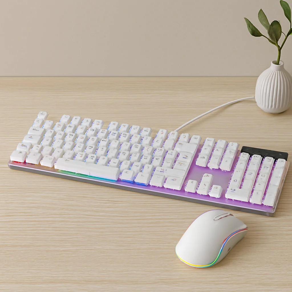 USB Kablolu Oyuncu Klavye ve Mouse Seti - Beyaz RGB Fiyatı, Yorumları ve Özellikleri